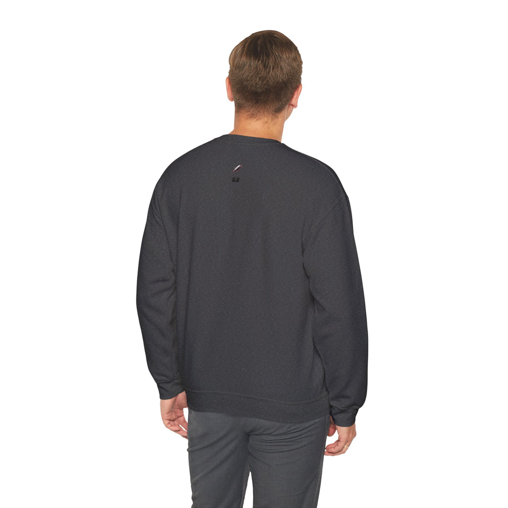 Crewneck Sweatshirt — Times Square Photo with Motivational Script “Nothing Out Here Helps You… That’s What Makes You Stronger” Printify