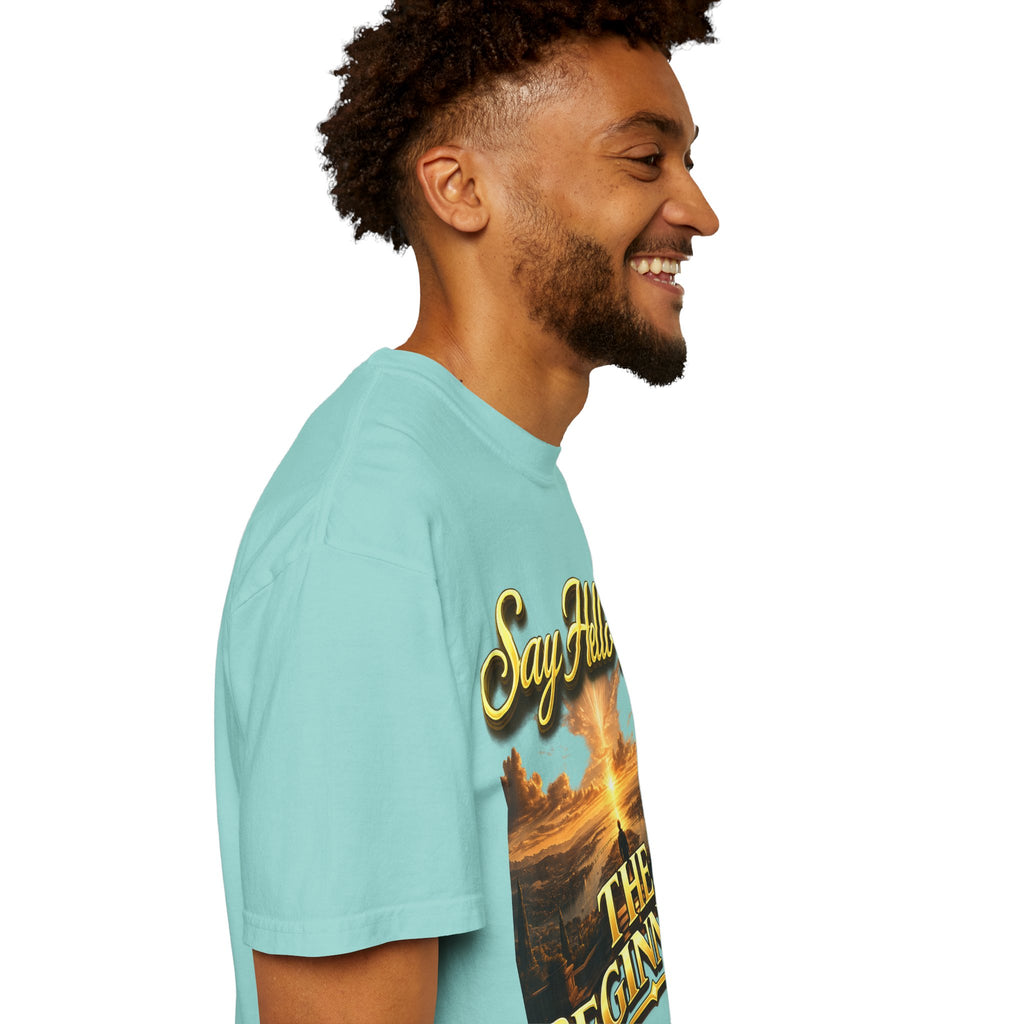 Inspirational 'Say Hello to The Beginning' Sunrise T-Shirt Printify