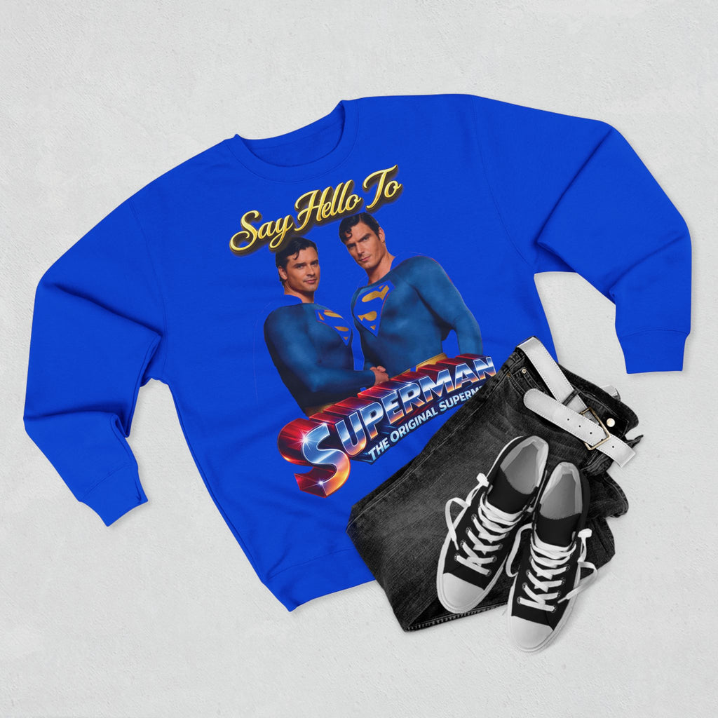 Superman Retro 'Say Hello To' Crewneck Sweatshirt Printify