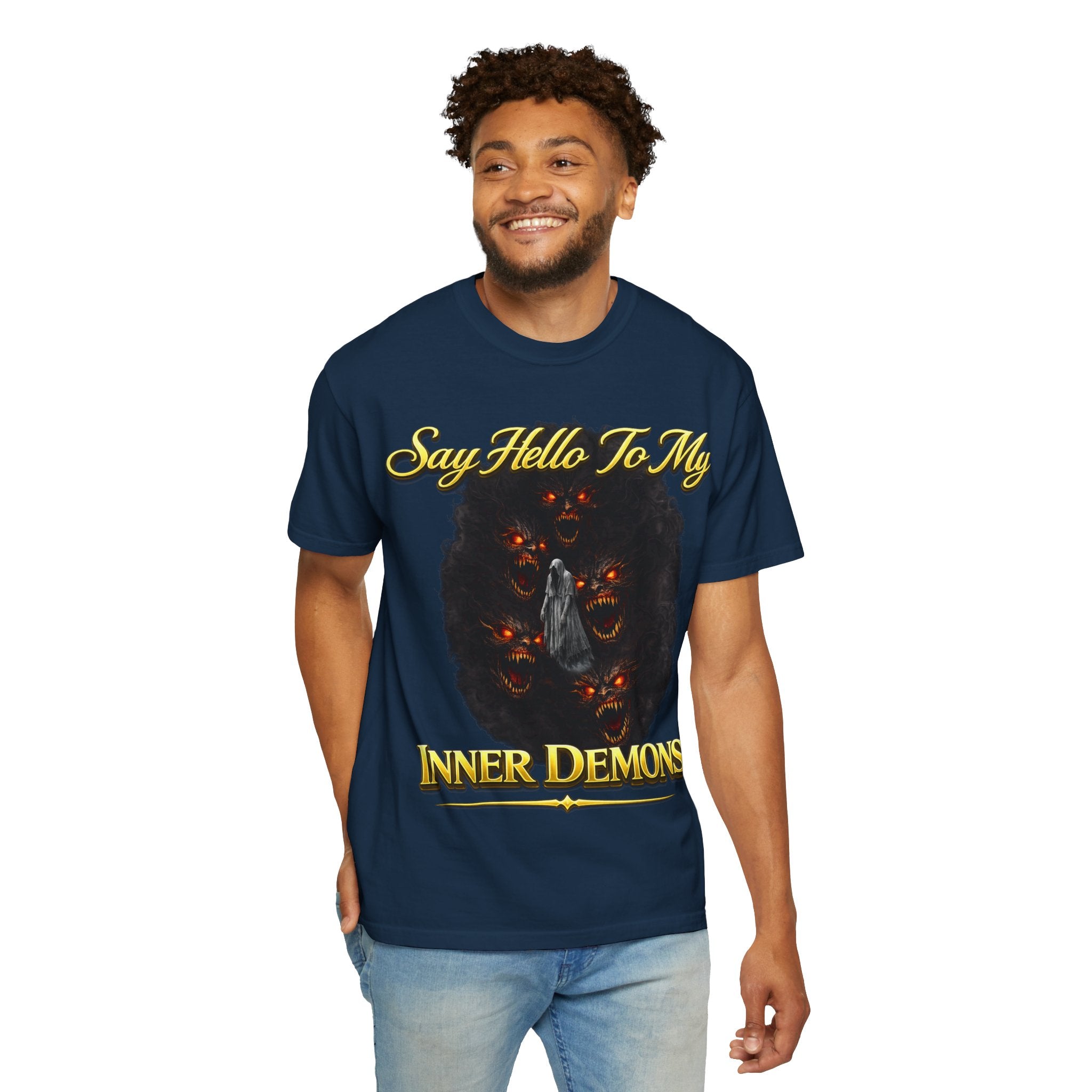 Inner Demons T-Shirt — "Say Hello To My Inner Demons" Graphic Tee Printify