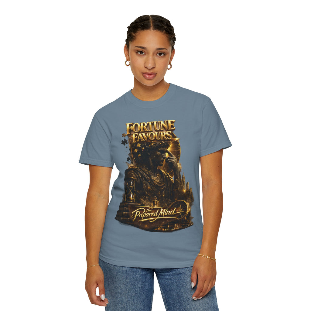 Fortune Favours Prepared Mind T-Shirt — Medieval Knight Graphic Tee Printify