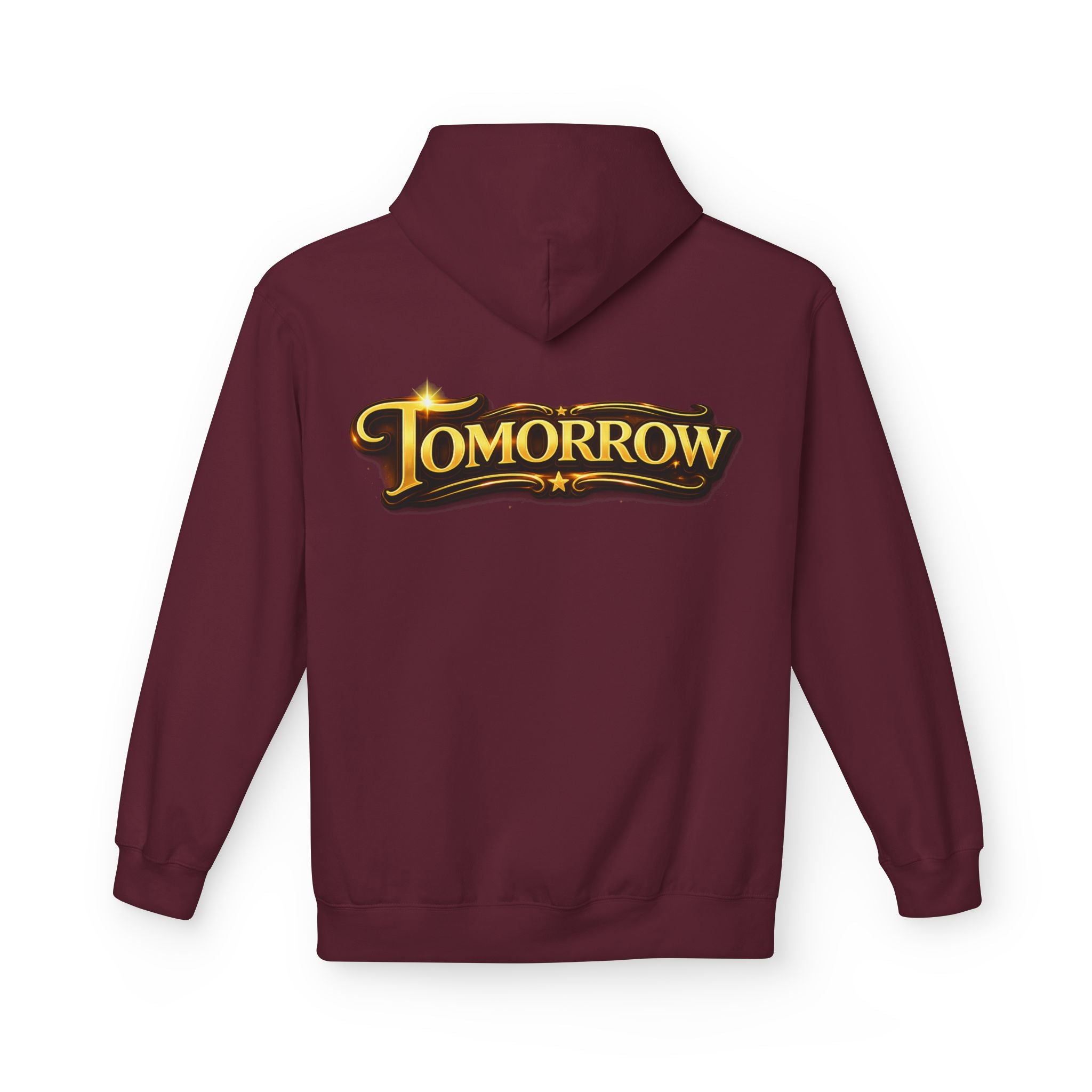 Tomorrow Hoodie — "What's Always Coming But Never Arrives?" Vintage Quote Hoodie Printify