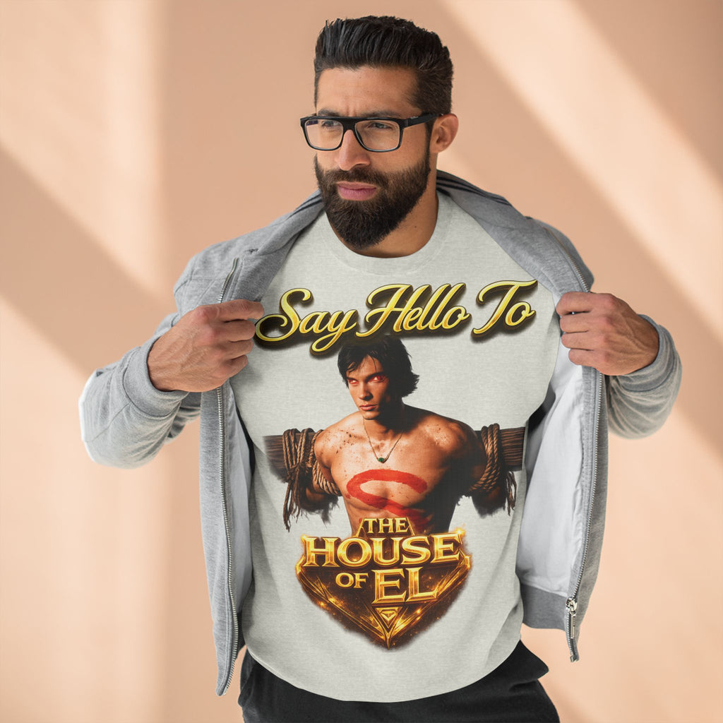 Say Hello To The House of El Sweatshirt – Retro Superman Inspired Crewneck Printify