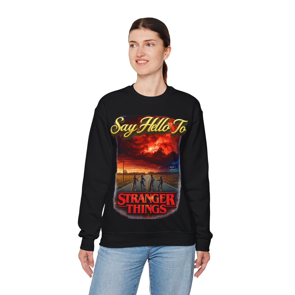 Stranger Things "Say Hello To" Crewneck Sweatshirt Printify