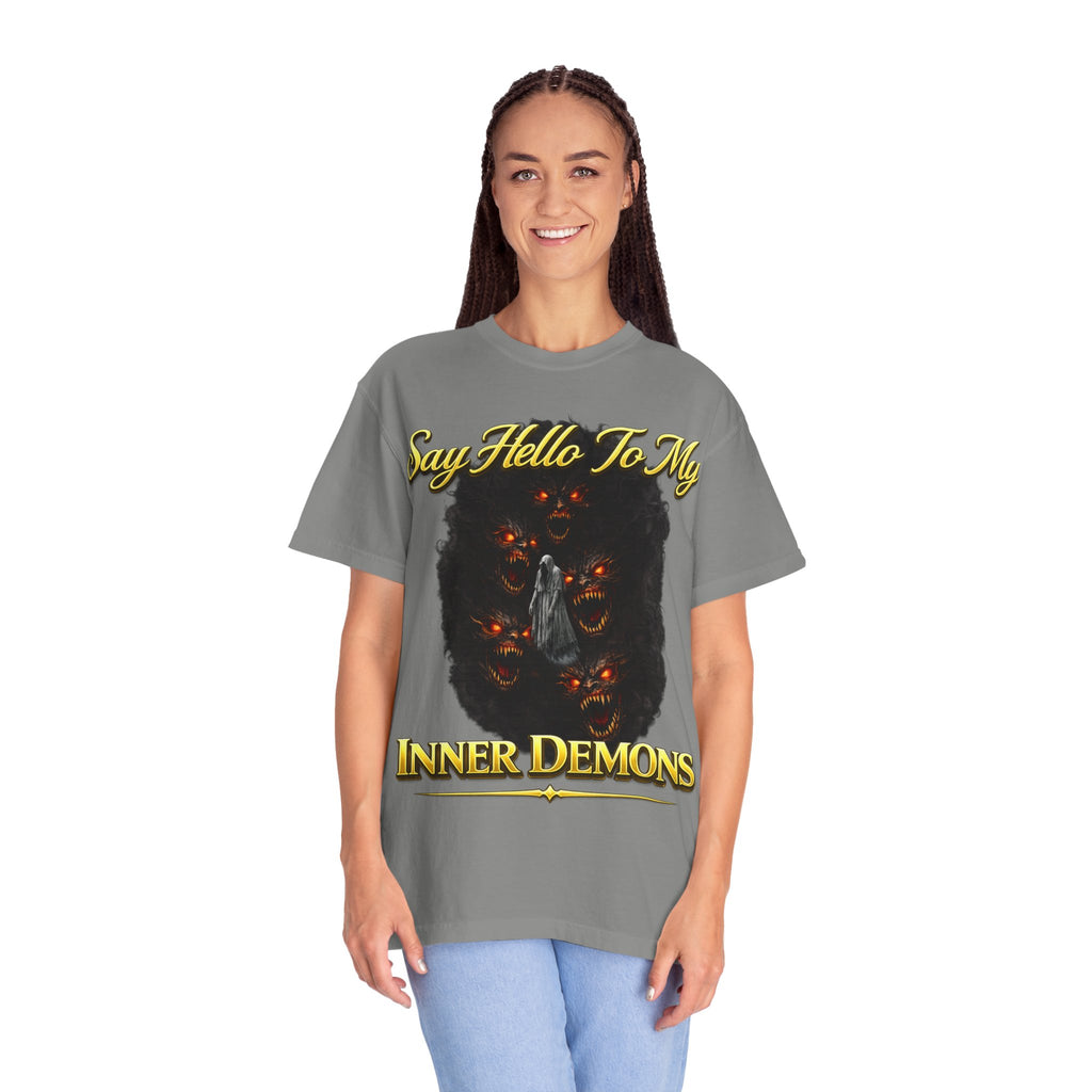 Inner Demons T-Shirt — "Say Hello To My Inner Demons" Graphic Tee Printify