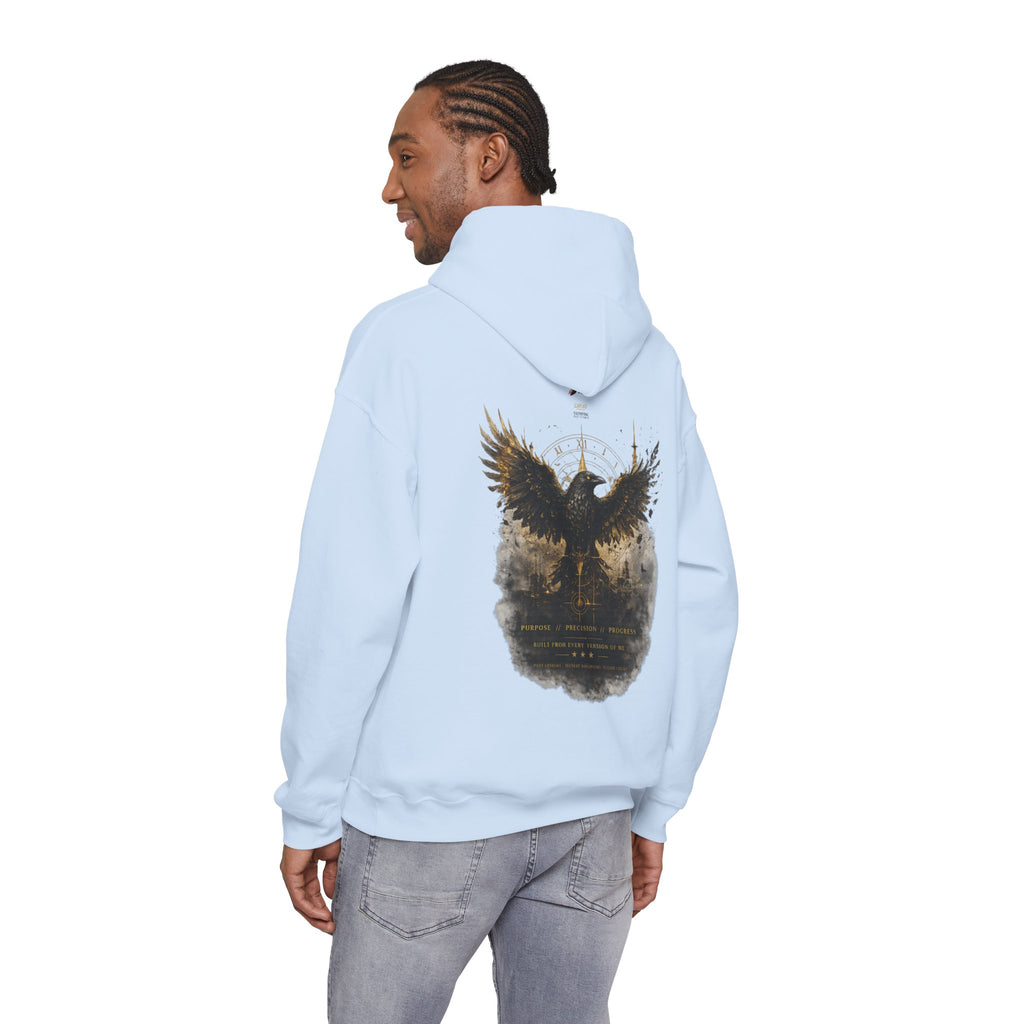 Inspirational Hoodie – “Never Letting Regret Your Past” Motivational City Night Sweatshirt Printify
