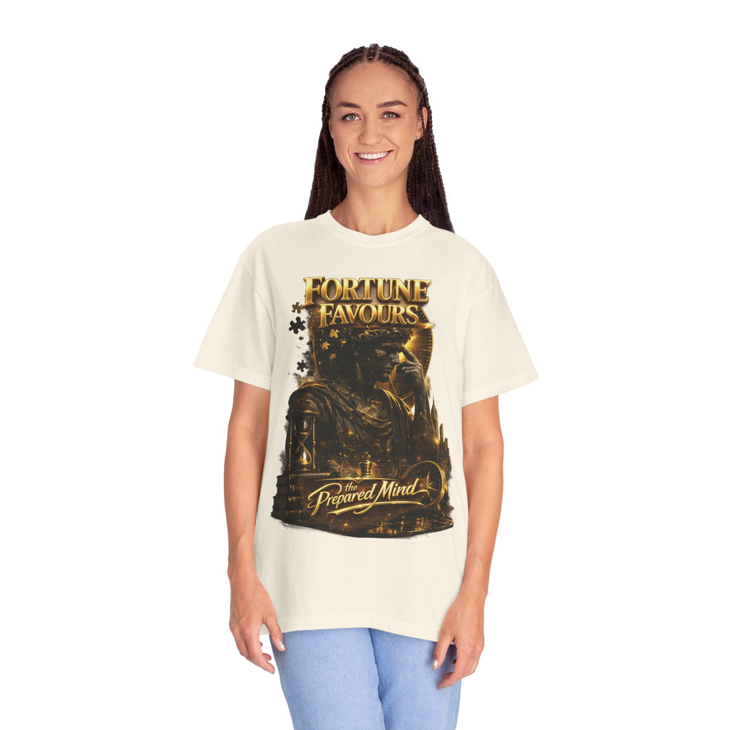 Fortune Favours Prepared Mind T-Shirt — Medieval Knight Graphic Tee Printify