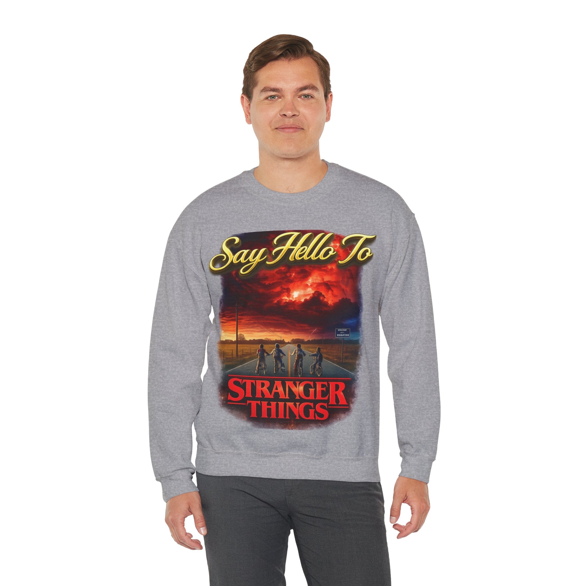 Stranger Things "Say Hello To" Crewneck Sweatshirt Printify