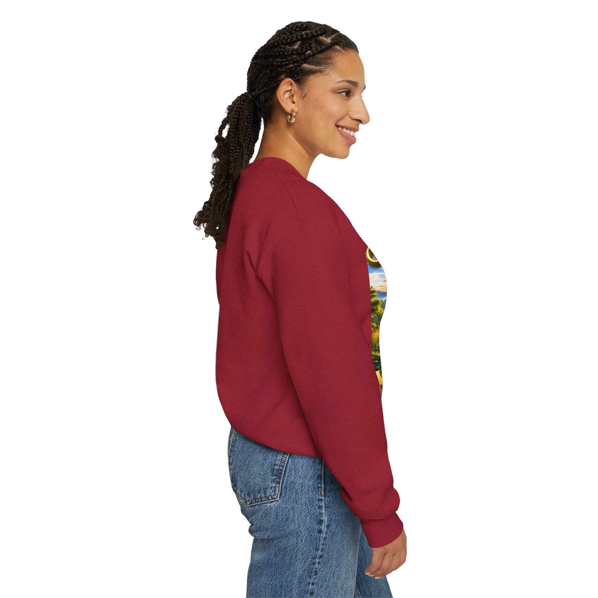 Working From Home Sweatshirt – "Say Hello To" Scenic Home Office Crewneck Printify