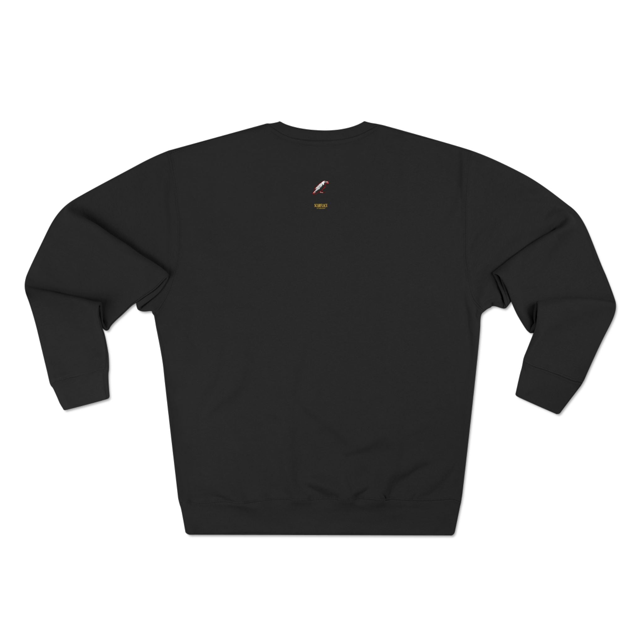 Crewneck Sweatshirt — "Say Hello to My Next Level" Golden Sci‑Fi City Graphic Printify