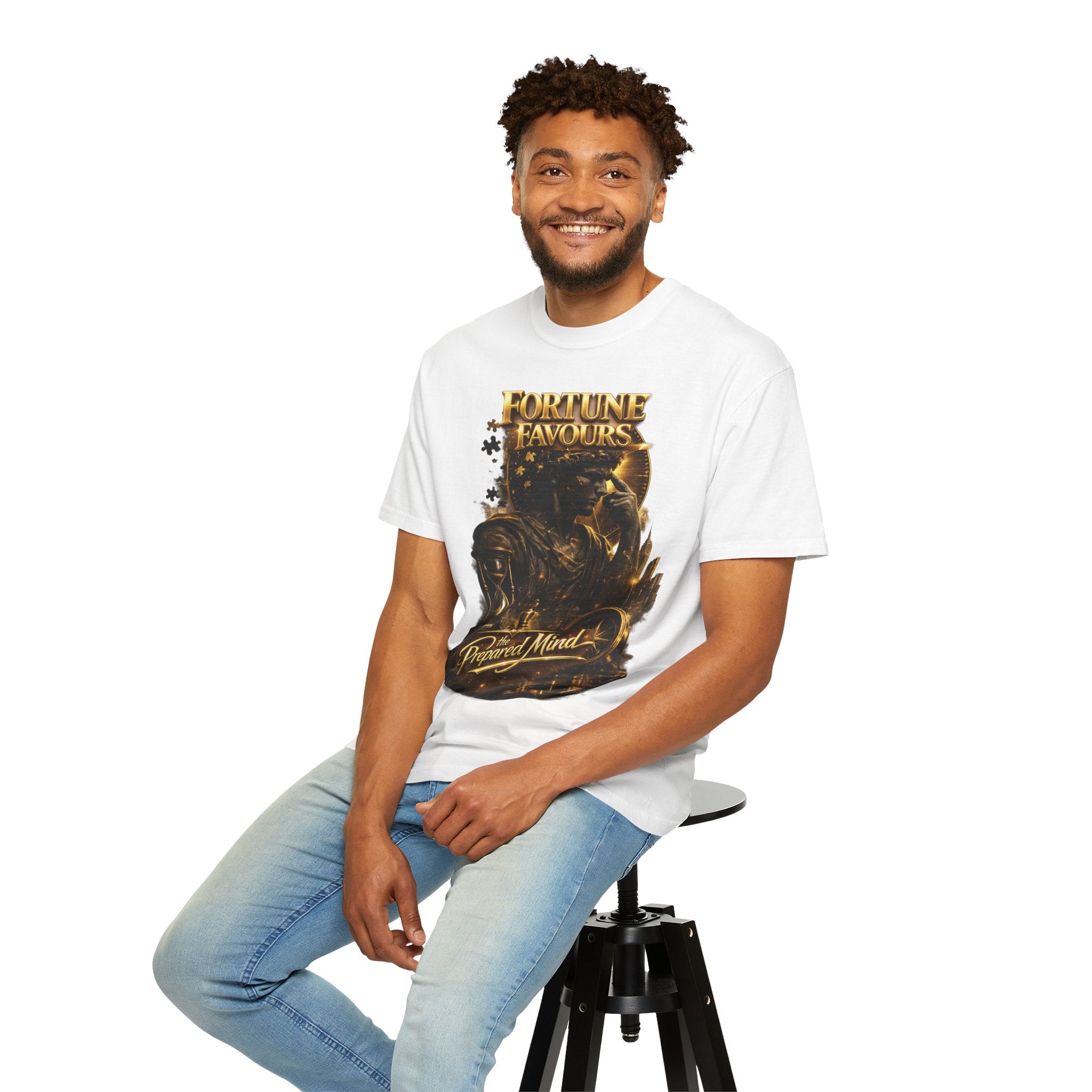 Fortune Favours Prepared Mind T-Shirt — Medieval Knight Graphic Tee Printify