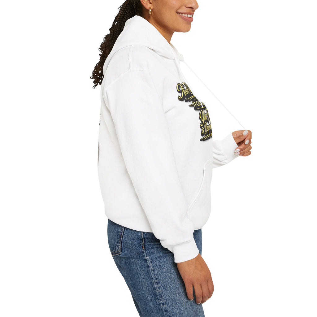 Inspirational Hoodie – “Never Letting Regret Your Past” Motivational City Night Sweatshirt Printify