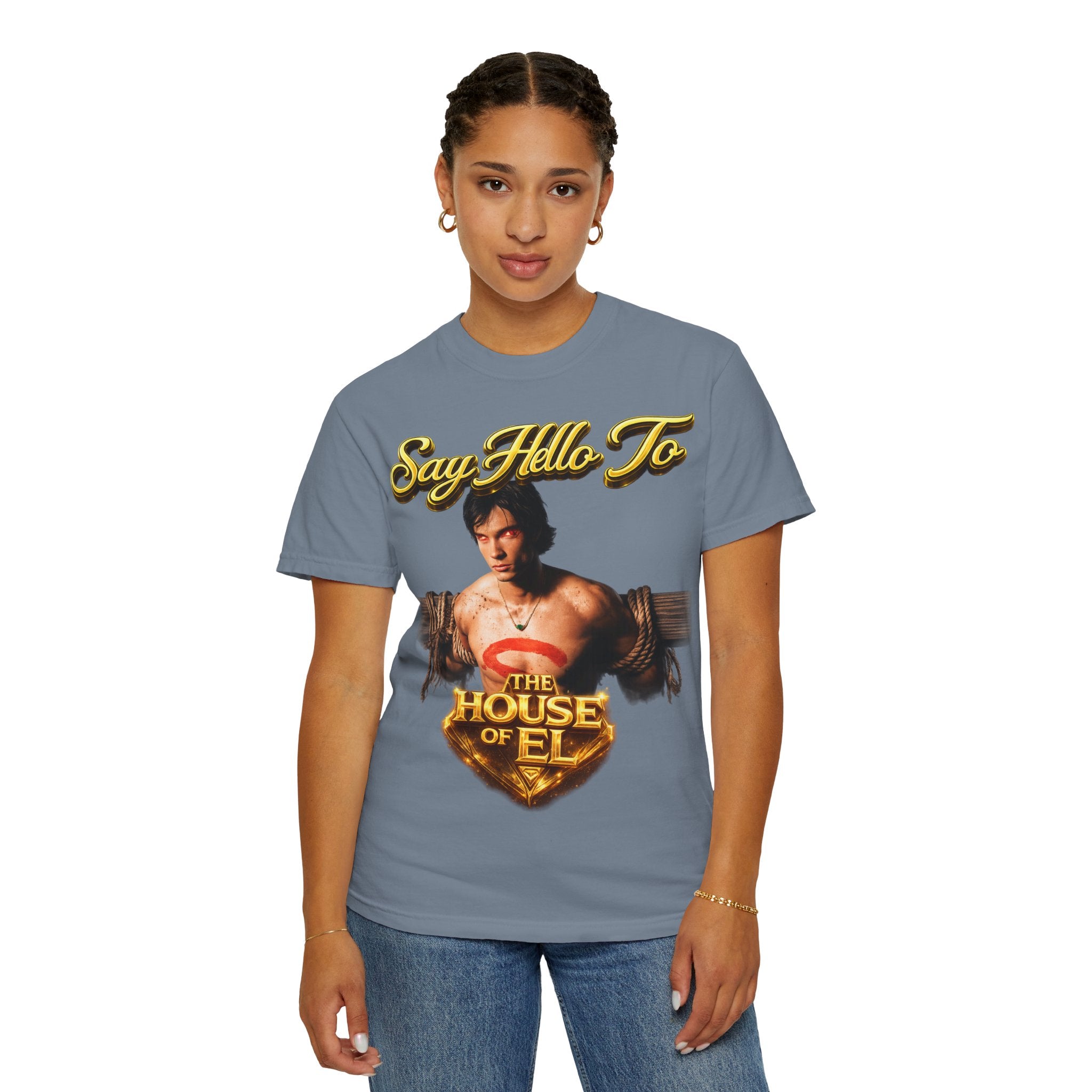 T-Shirt — Say Hello To The House of El Graphic Tee Printify
