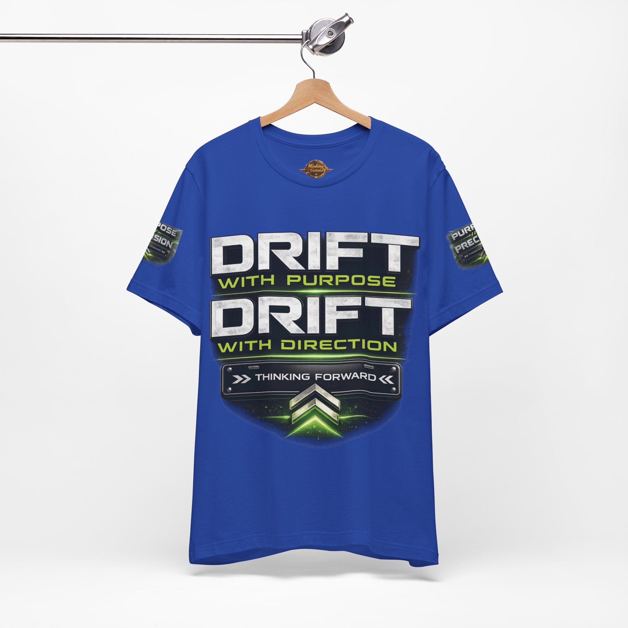 Drift With Direction Graphic Tee — 'Drift with Purpose / Thinking Forward' Racing T-Shirt Printify