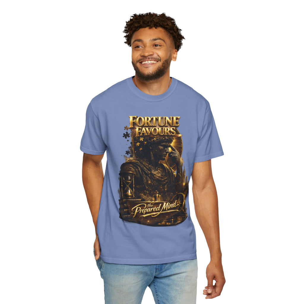 Fortune Favours Prepared Mind T-Shirt — Medieval Knight Graphic Tee Printify