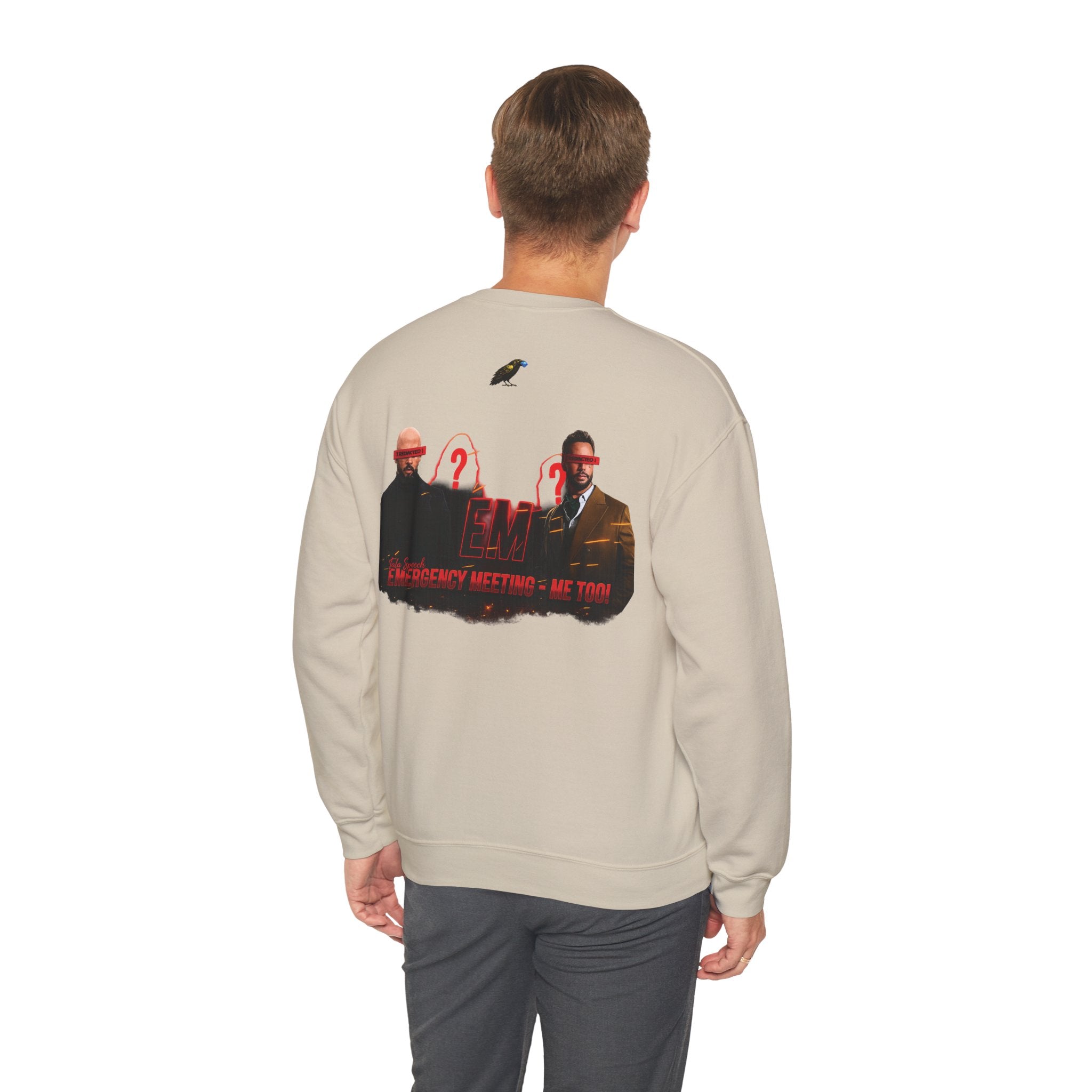 Crewneck Sweatshirt — 'Say Hello To Brotherhood' Graphic Pullover Printify