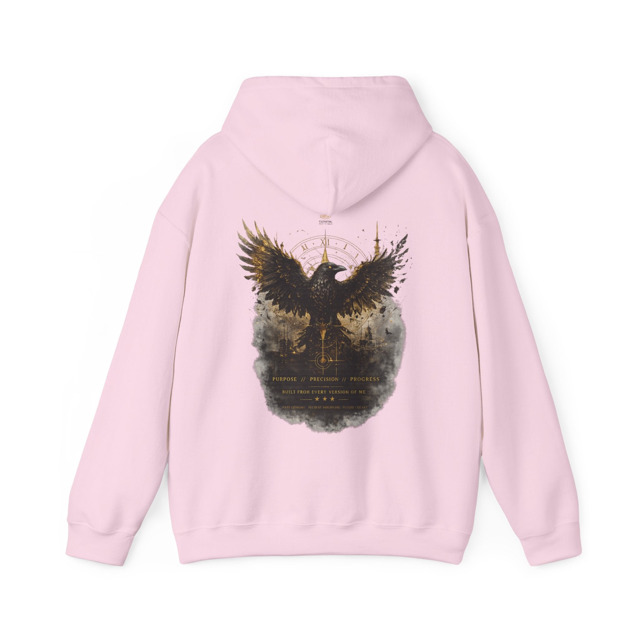 Inspirational Hoodie – “Never Letting Regret Your Past” Motivational City Night Sweatshirt Printify