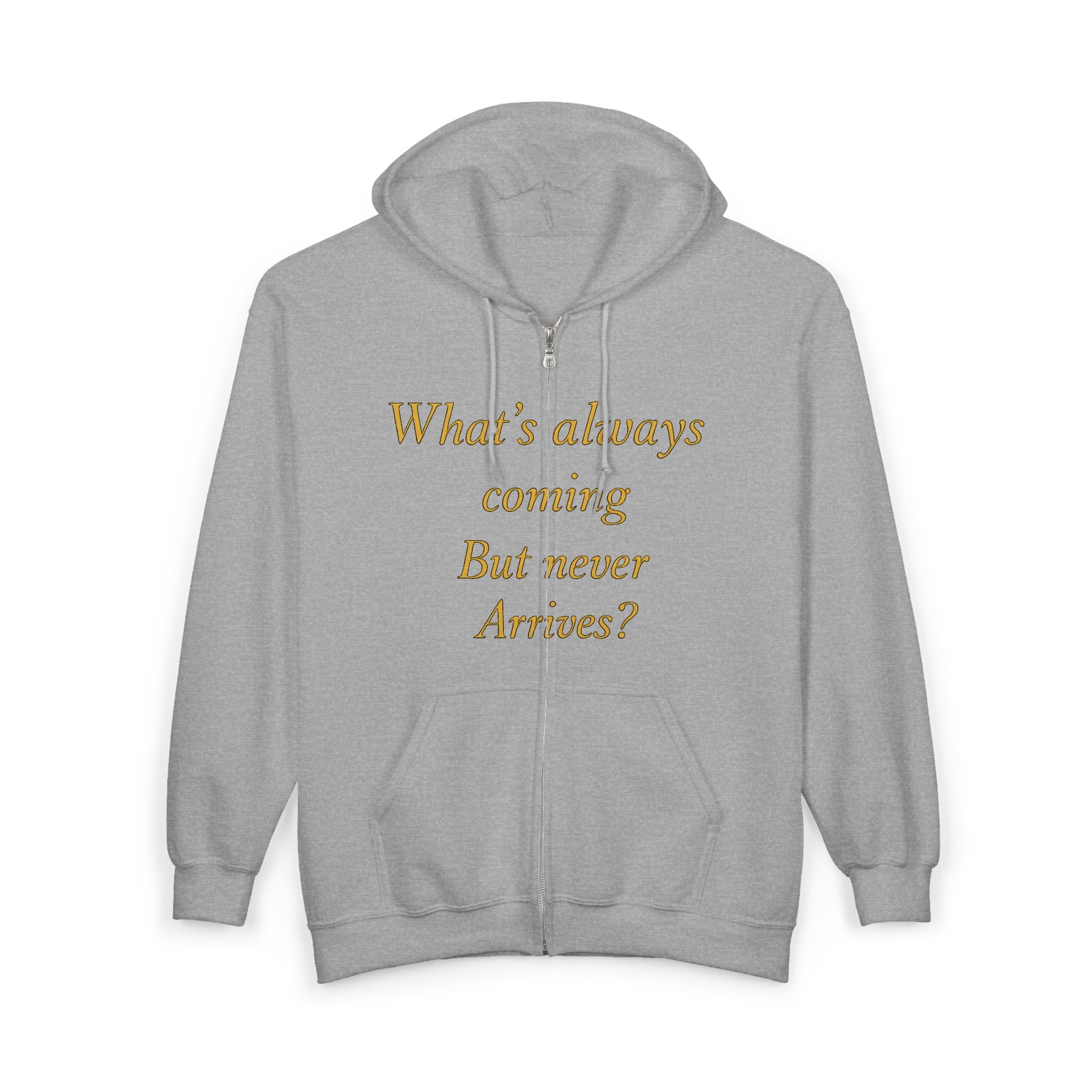 SCARFLACE Zip Hoodie - What's Always Coming But Never Arrives? Tomorrow - Philosophy Hoodie