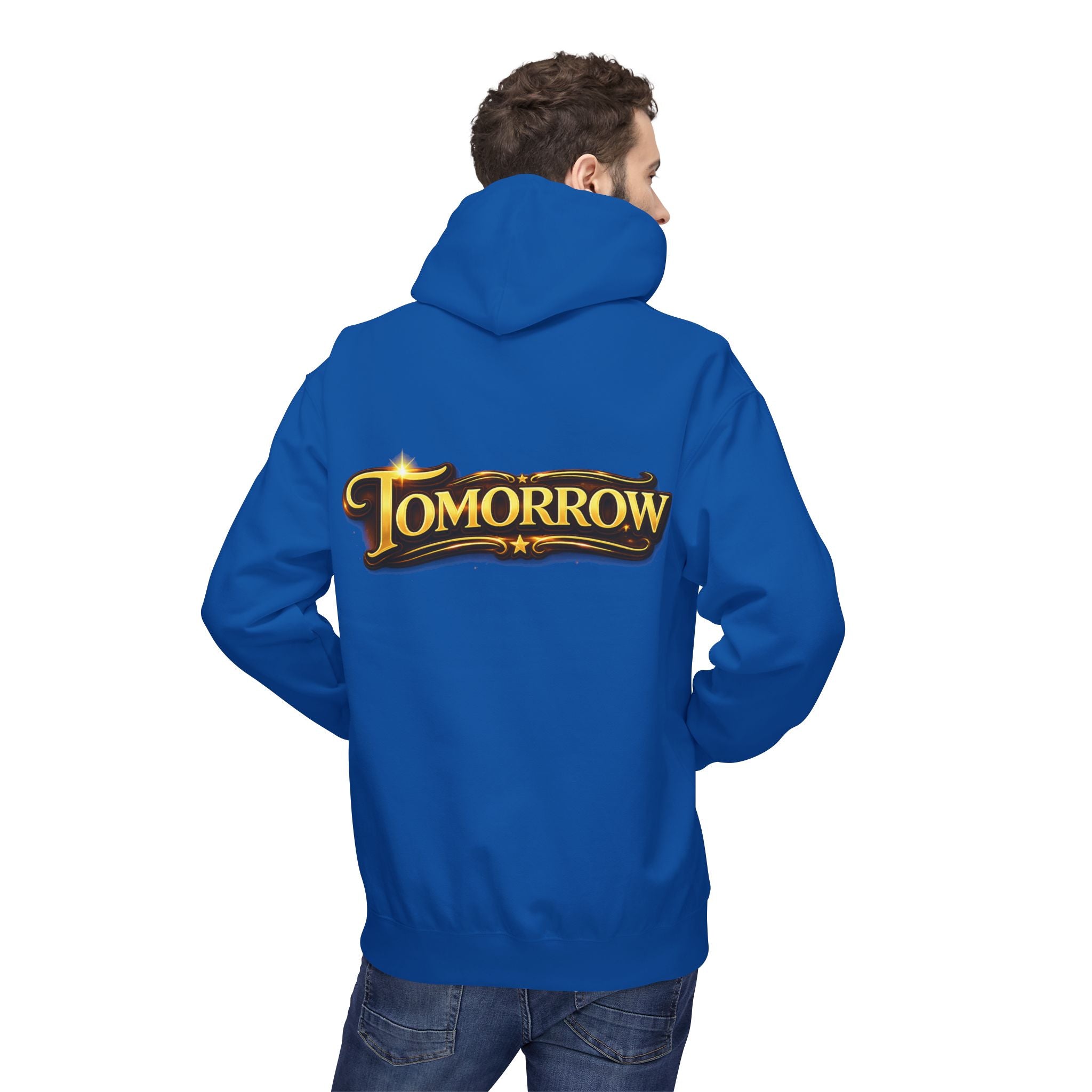 Tomorrow Hoodie — "What's Always Coming But Never Arrives?" Vintage Quote Hoodie Printify