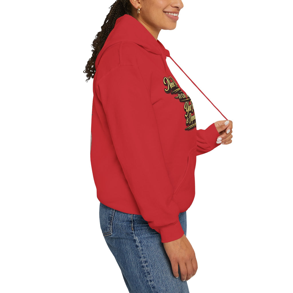 Inspirational Hoodie – “Never Letting Regret Your Past” Motivational City Night Sweatshirt Printify