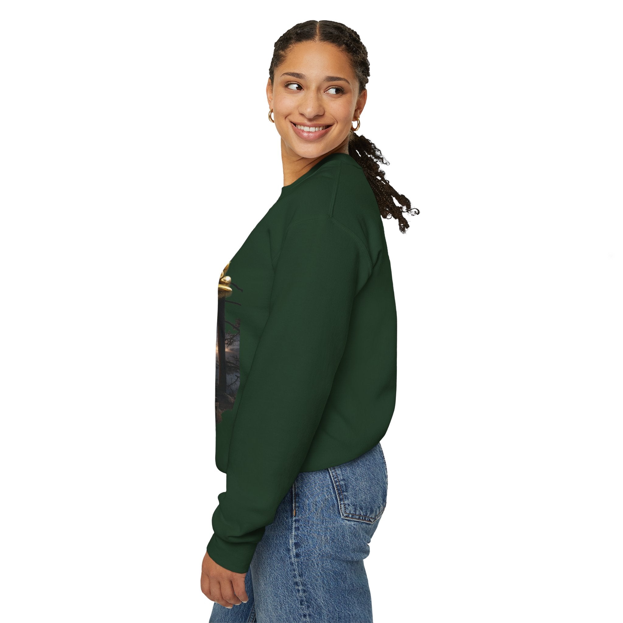 Happiness Pursuit Crewneck Sweatshirt — "Only the Pursuit is Guaranteed" Graphic Printify