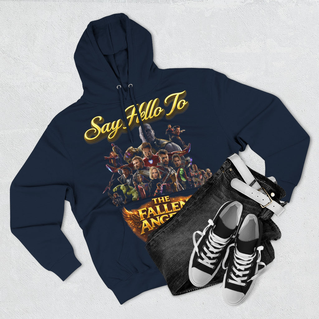 Say Hello To The Fallen Angels Hoodie — Three-Panel Fleece Printify