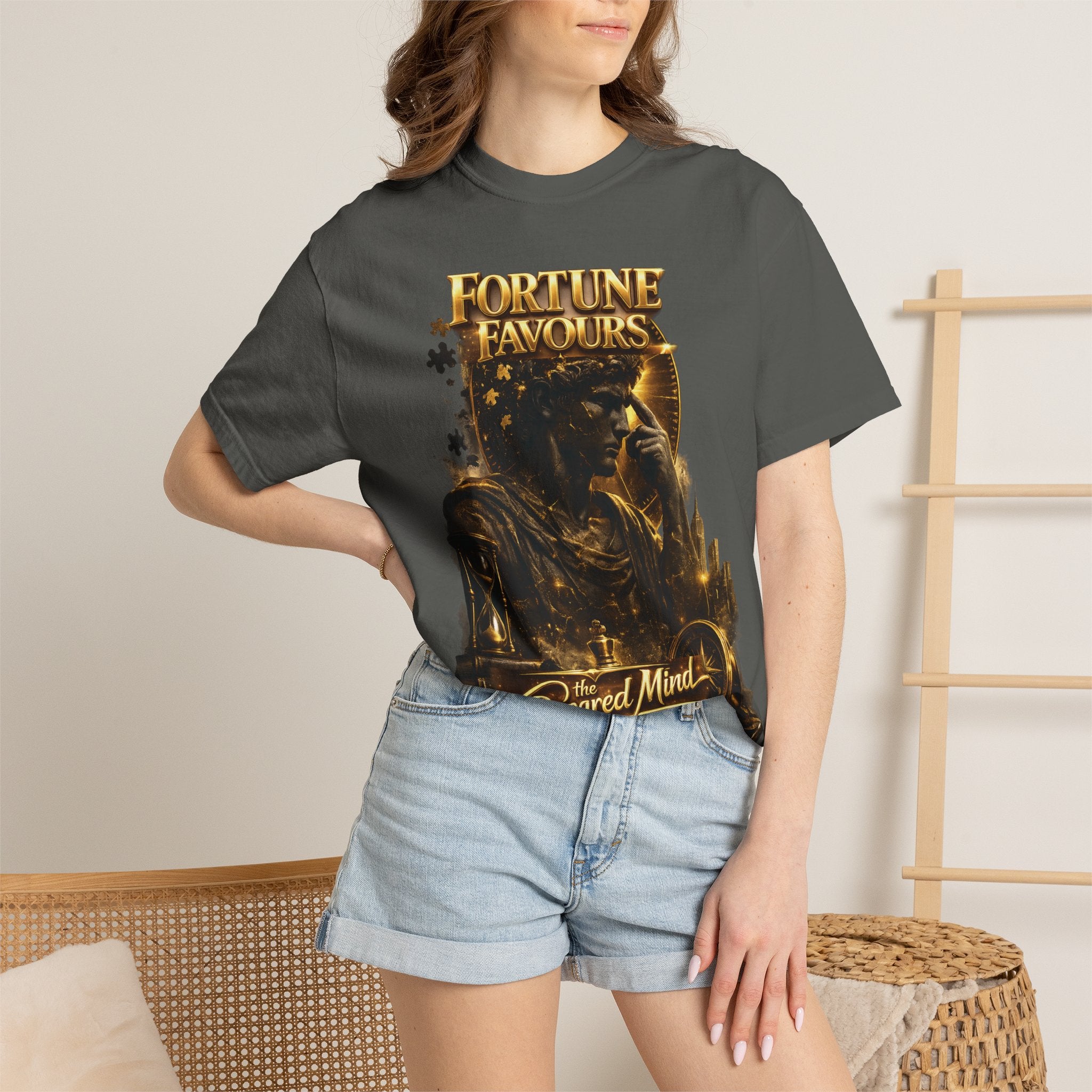 Fortune Favours Prepared Mind T-Shirt — Medieval Knight Graphic Tee Printify