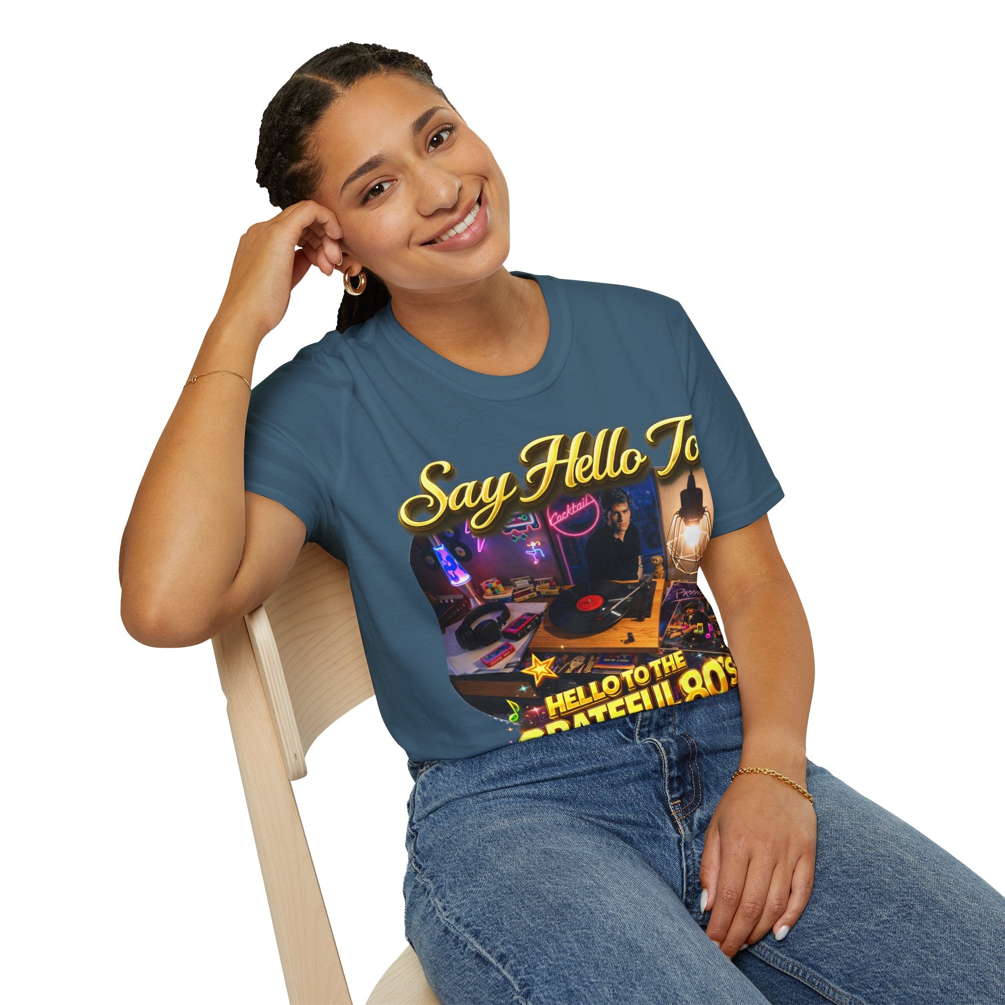 Say Hello To The Grateful 80s T-Shirt — Retro 80s Music Vintage Tee Printify