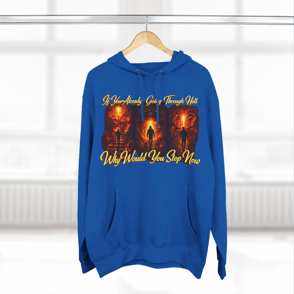 Three-Panel Inspirational Hoodie — "I Was Awakened..." Spiritual Graphic Pullover Printify