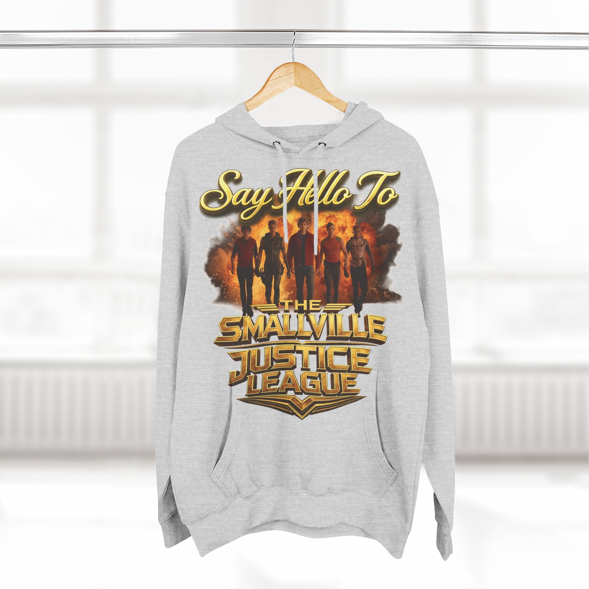 Smallville 'Say Hello To Smallville Justice League' Vintage TV Hoodie Printify