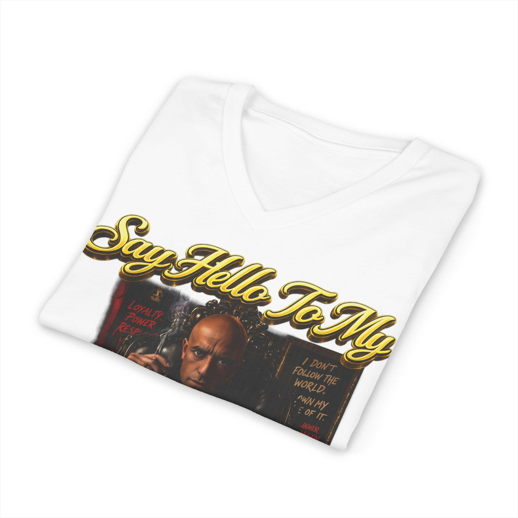 Inner Villain V‑Neck Tee – "Say Hello To Inner Villain" Graphic Shirt Printify