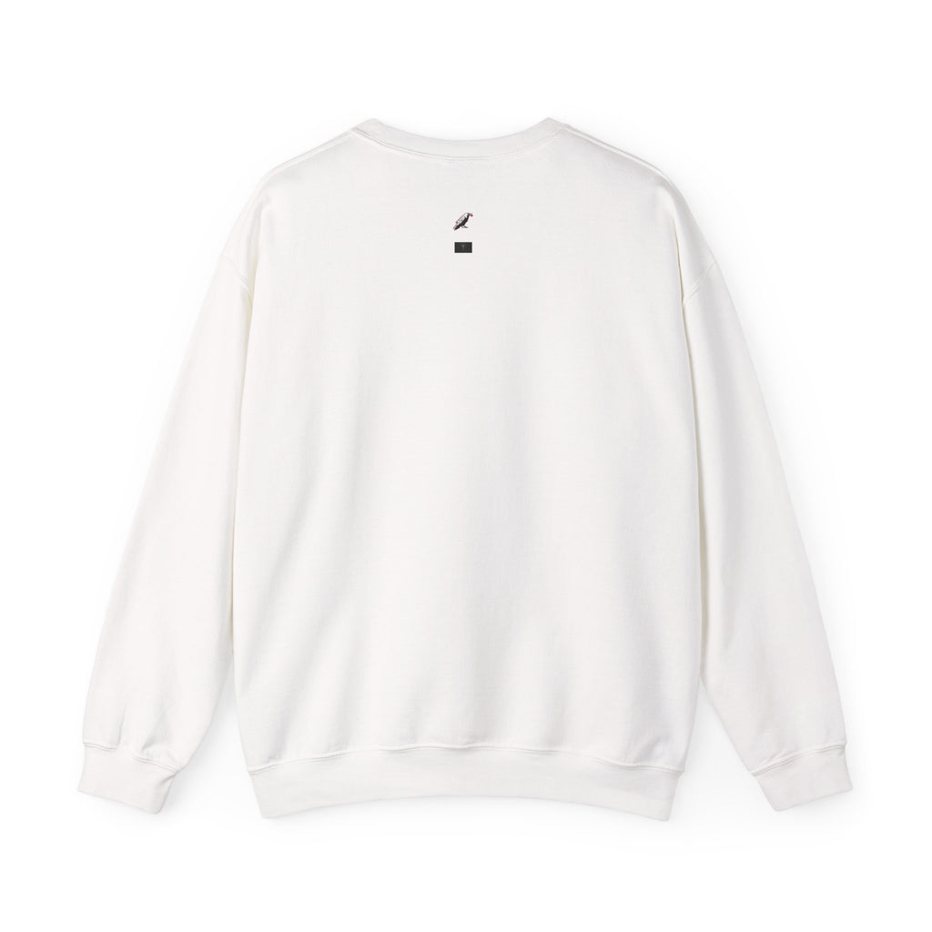 Crewneck Sweatshirt — Times Square Photo with Motivational Script “Nothing Out Here Helps You… That’s What Makes You Stronger” Printify