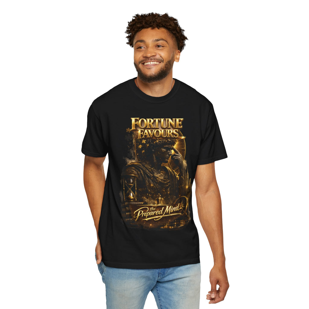 Fortune Favours Prepared Mind T-Shirt — Medieval Knight Graphic Tee Printify