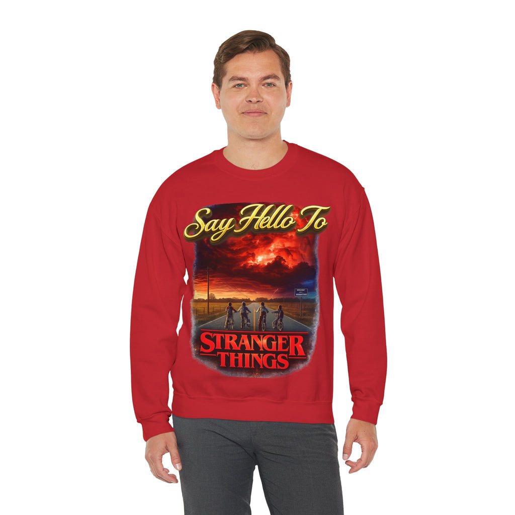 Stranger Things "Say Hello To" Crewneck Sweatshirt Printify
