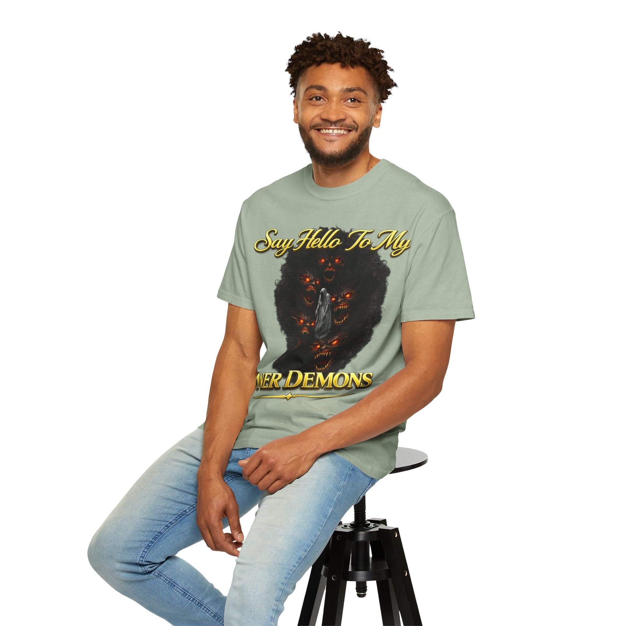 Inner Demons T-Shirt — "Say Hello To My Inner Demons" Graphic Tee Printify