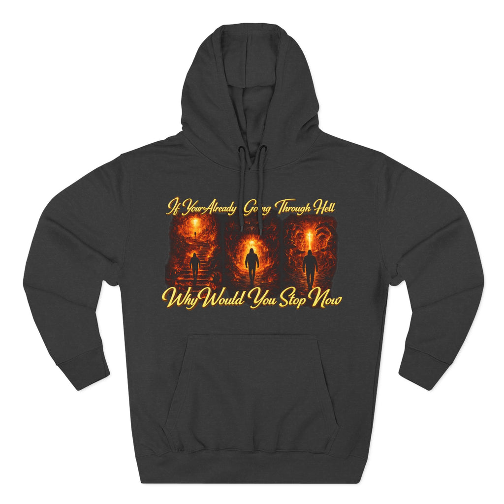 Three-Panel Inspirational Hoodie — "I Was Awakened..." Spiritual Graphic Pullover Printify