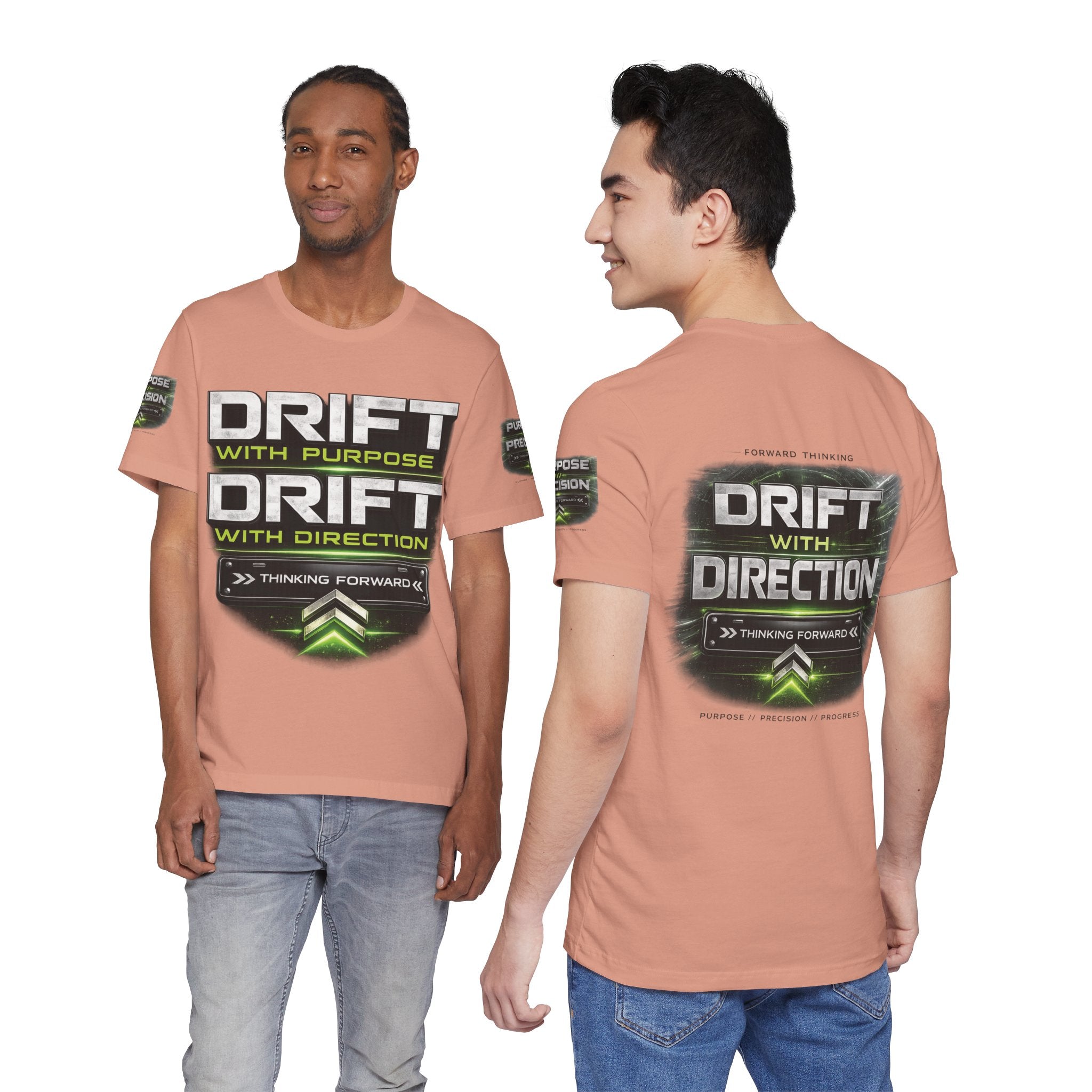 Drift With Direction Graphic Tee — 'Drift with Purpose / Thinking Forward' Racing T-Shirt Printify