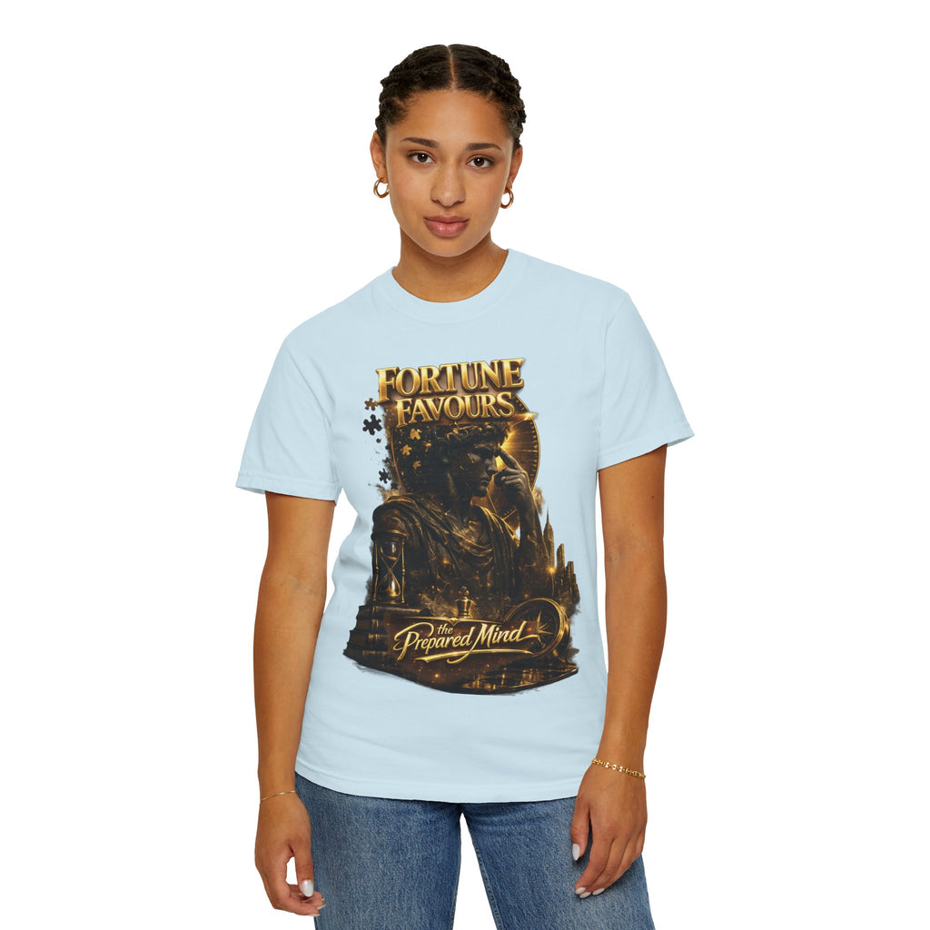 Fortune Favours Prepared Mind T-Shirt — Medieval Knight Graphic Tee Printify