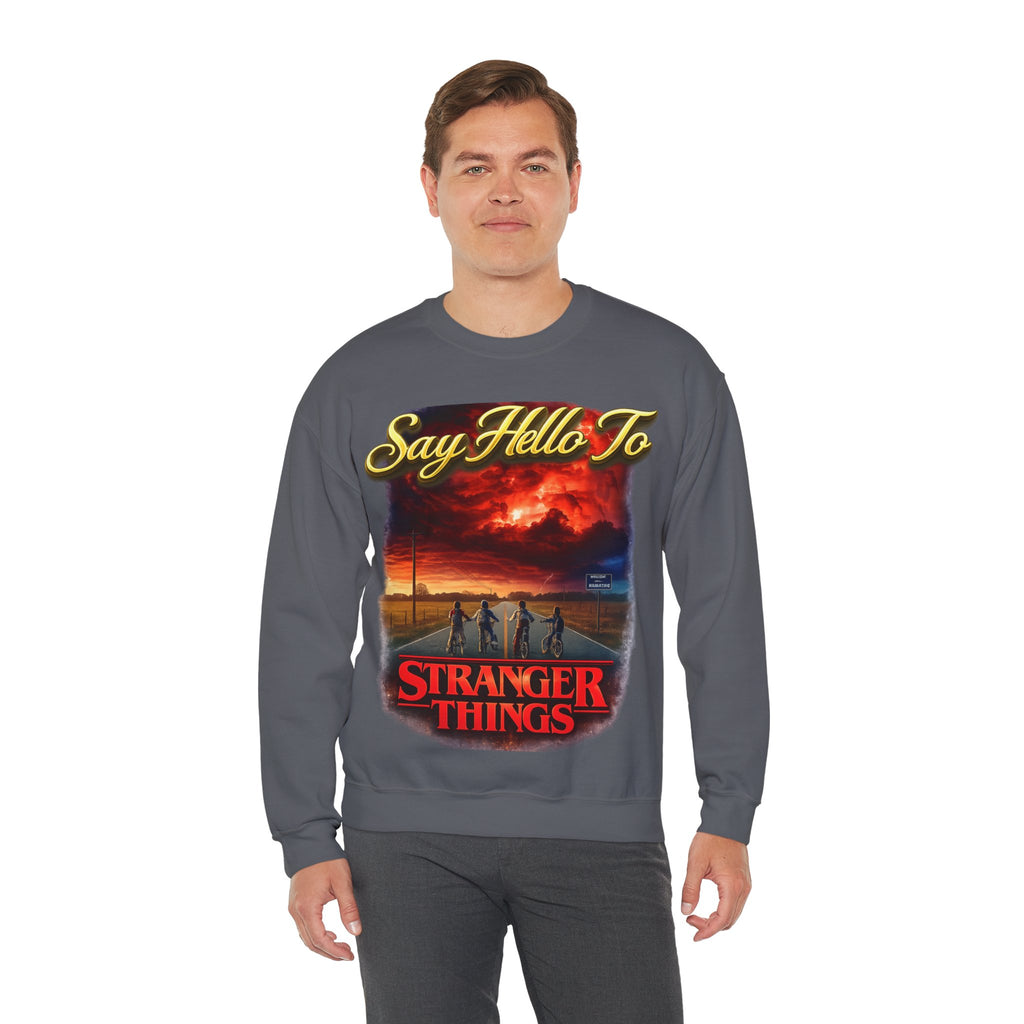 Stranger Things "Say Hello To" Crewneck Sweatshirt Printify