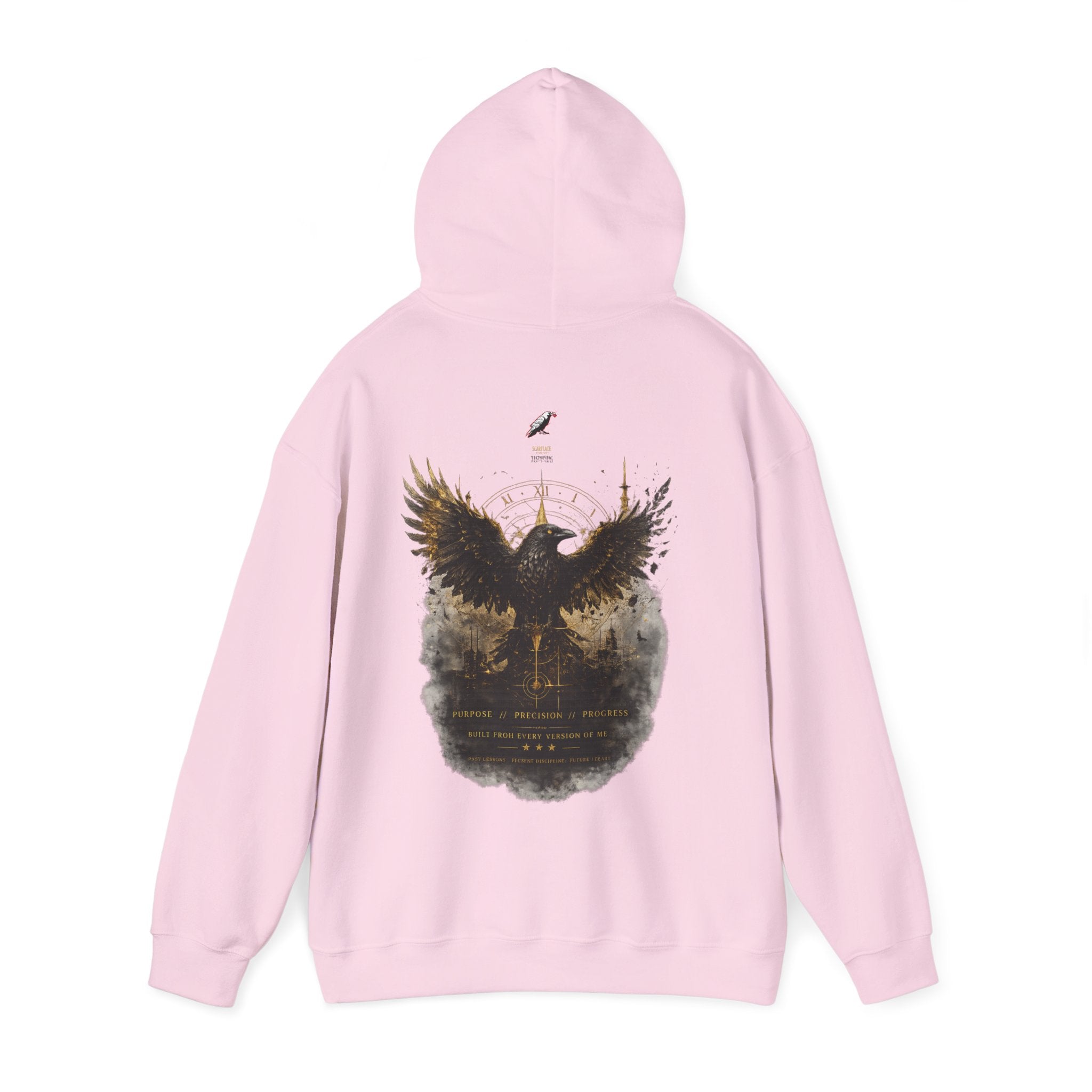 Inspirational Hoodie – “Never Letting Regret Your Past” Motivational City Night Sweatshirt Printify