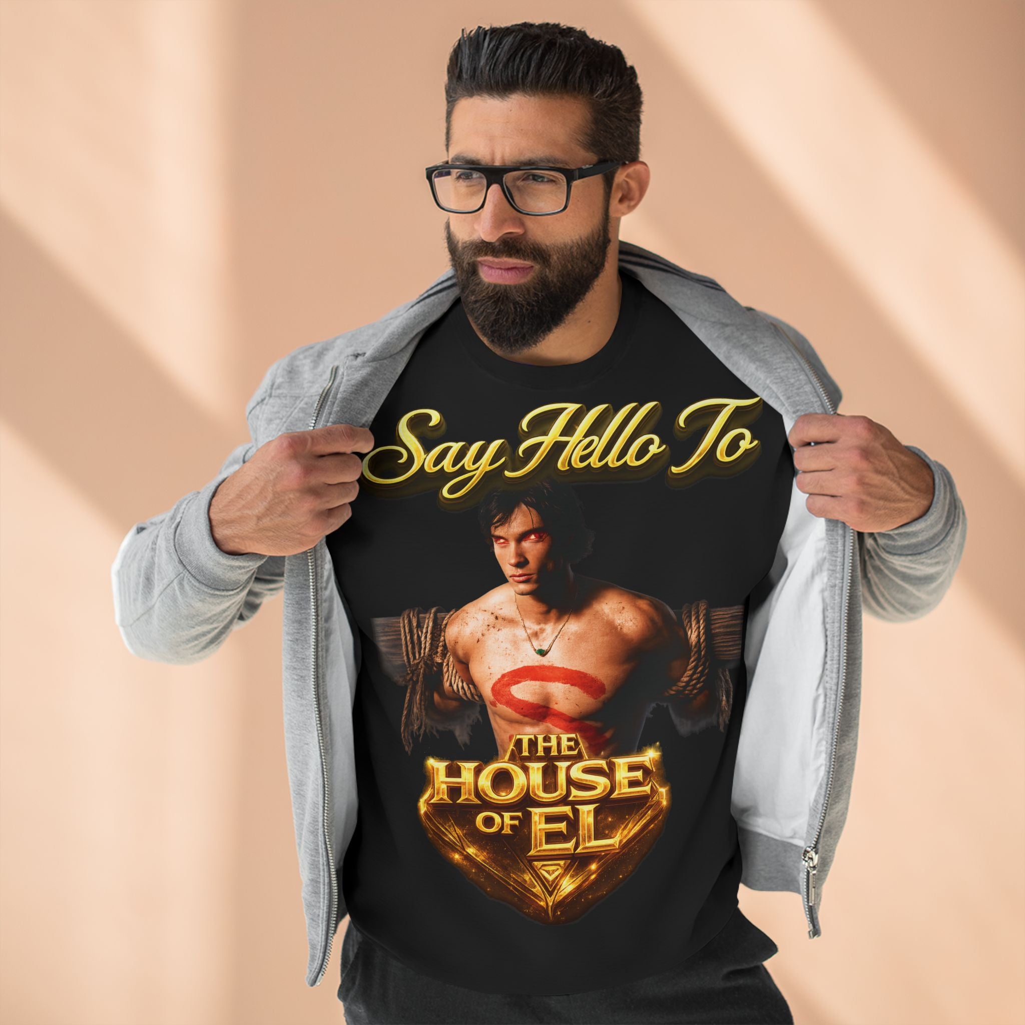 Say Hello To The House of El Sweatshirt – Retro Superman Inspired Crewneck Printify