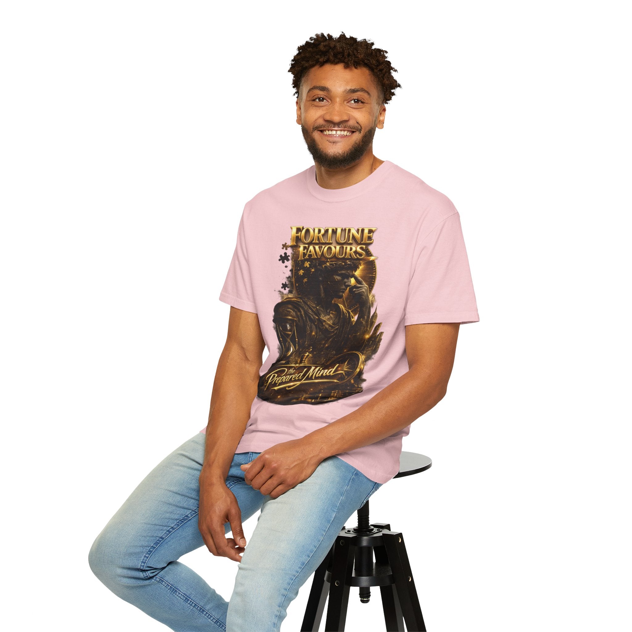 Fortune Favours Prepared Mind T-Shirt — Medieval Knight Graphic Tee Printify