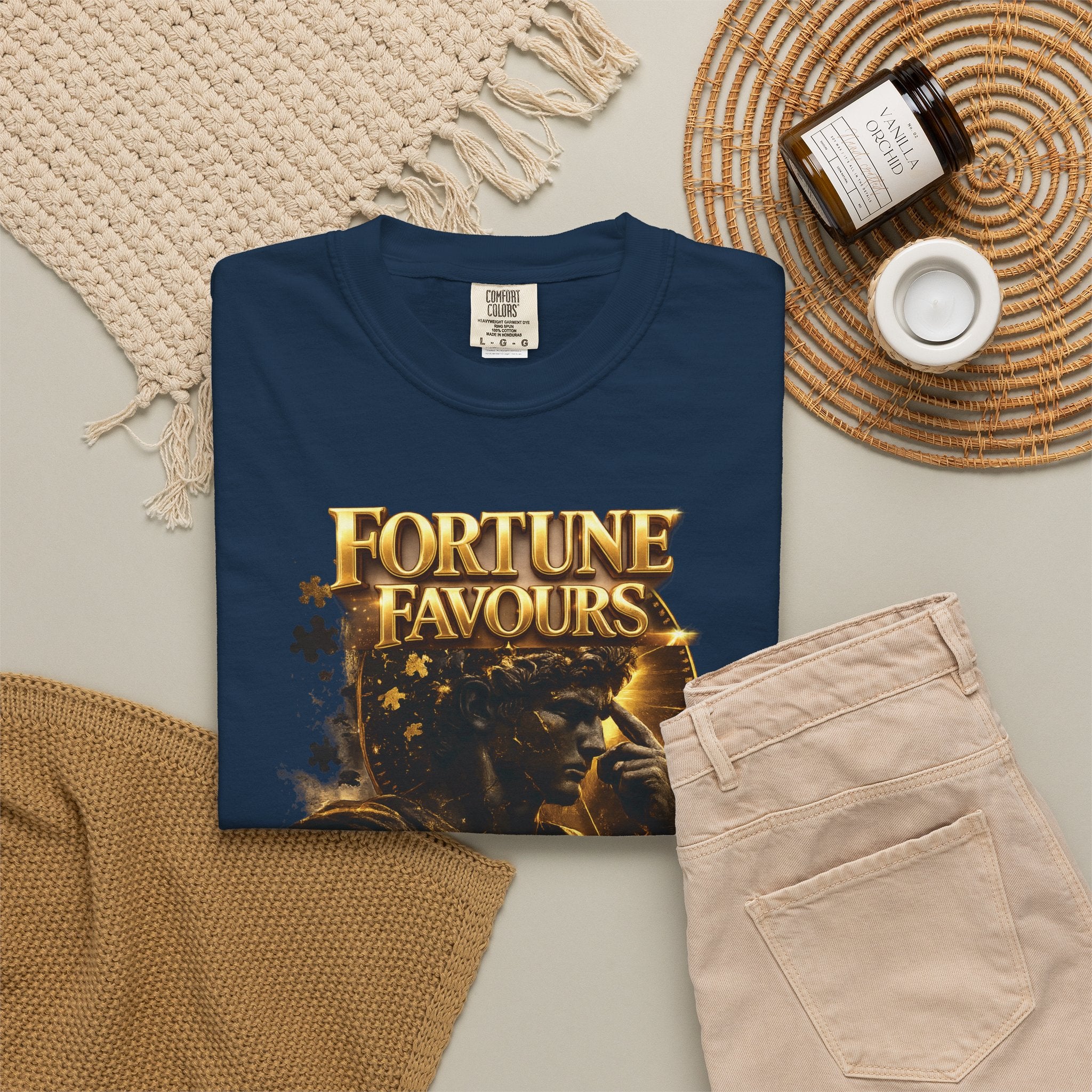 Fortune Favours Prepared Mind T-Shirt — Medieval Knight Graphic Tee Printify