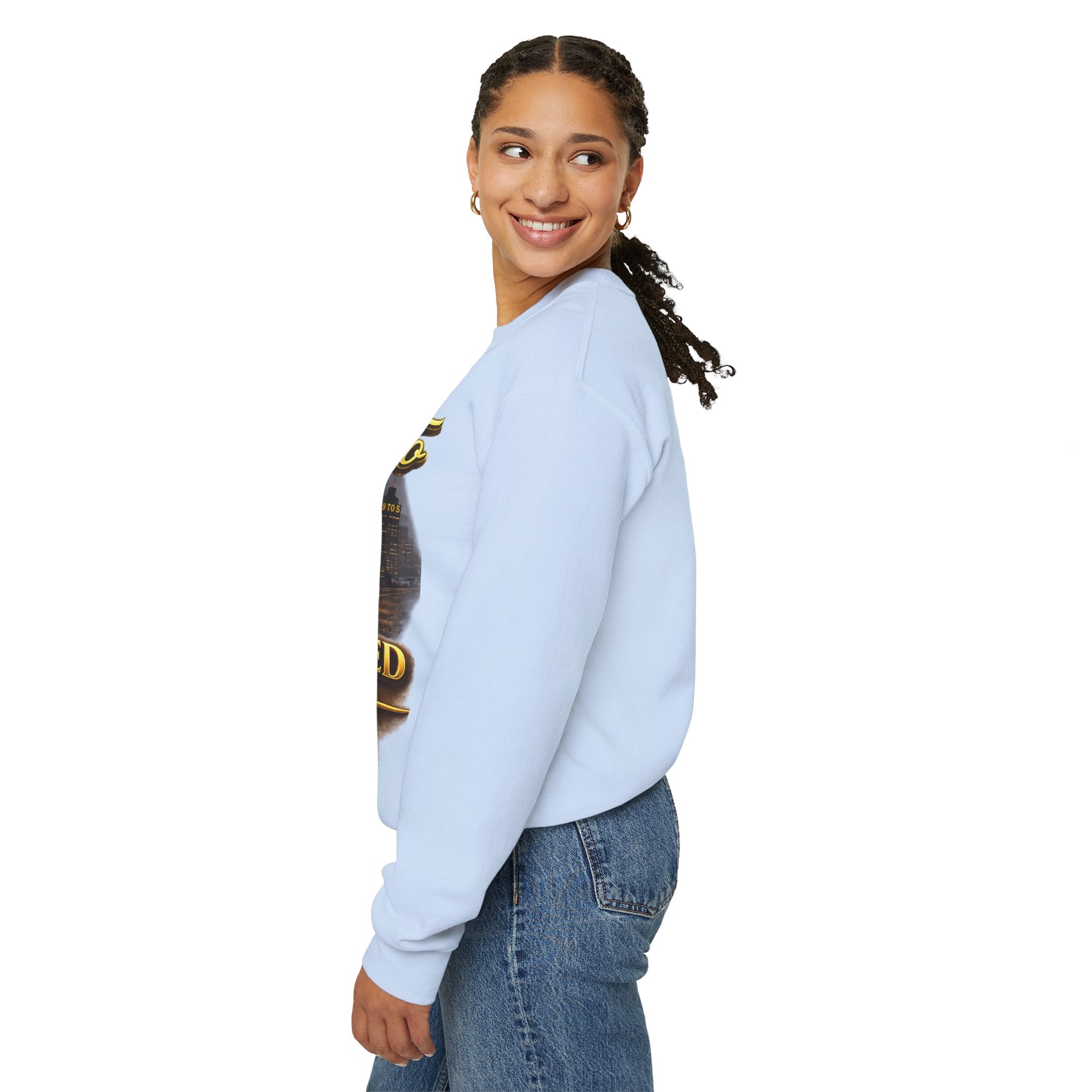 Crewneck Sweatshirt - "Say Hello to That Undesired Fork in the Road" Inspirational Road Trip Design Printify
