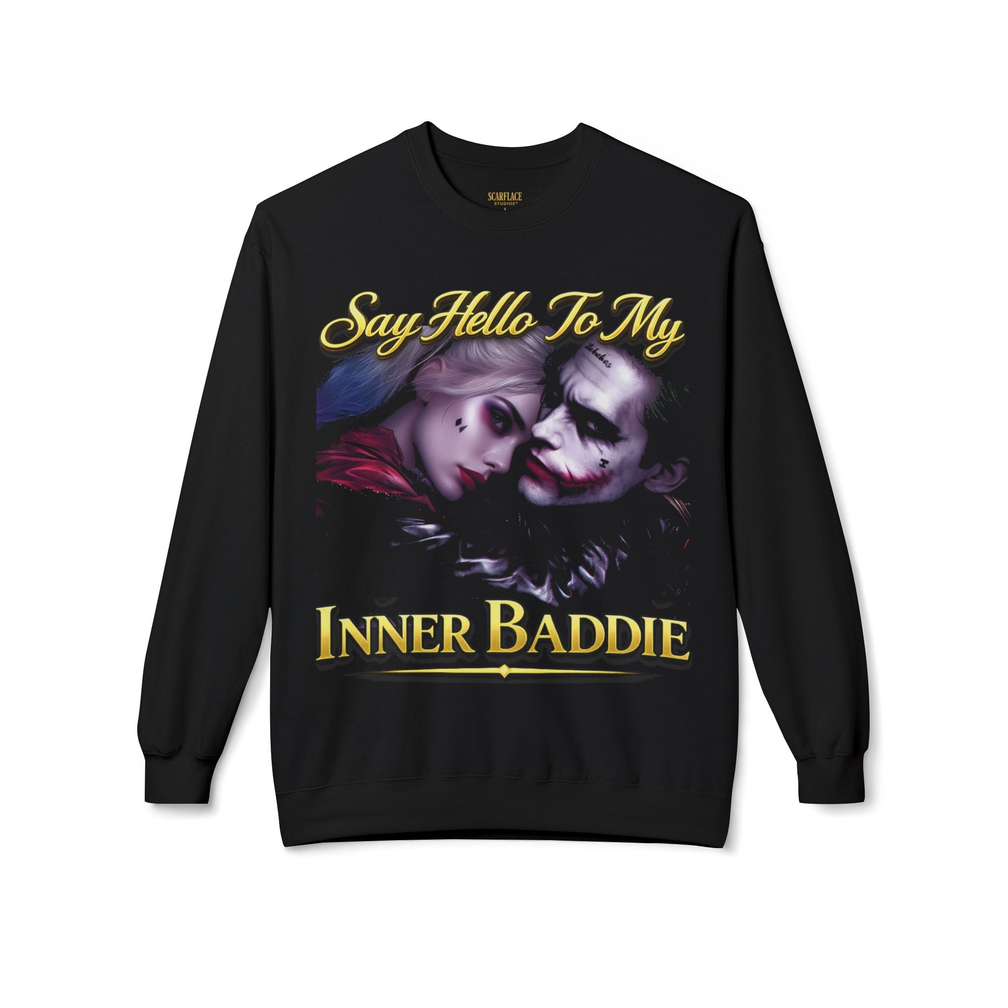 Inner Baddie Crewneck Sweatshirt - "Say Hello To" My Graphic Pullover Printify