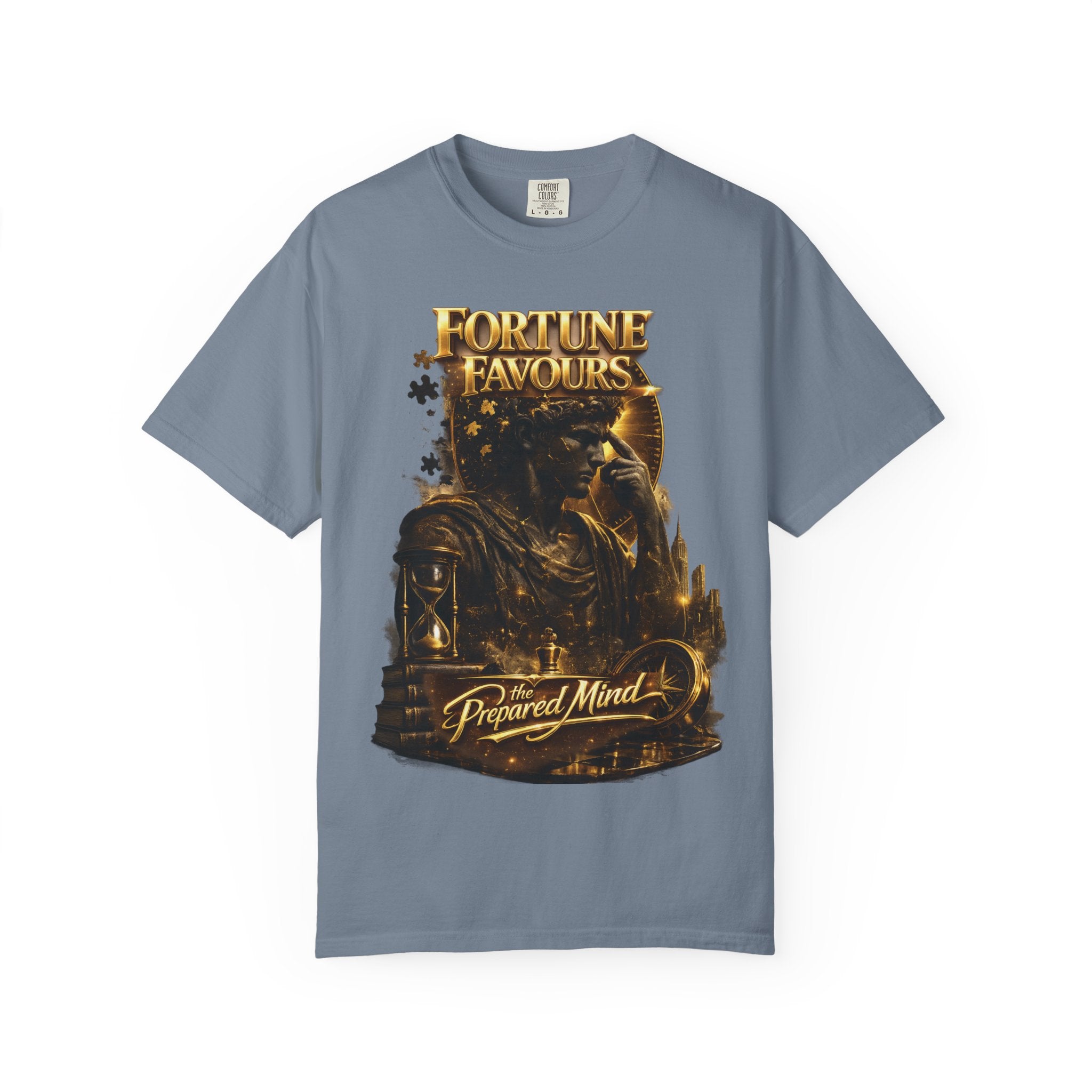 Fortune Favours Prepared Mind T-Shirt — Medieval Knight Graphic Tee Printify