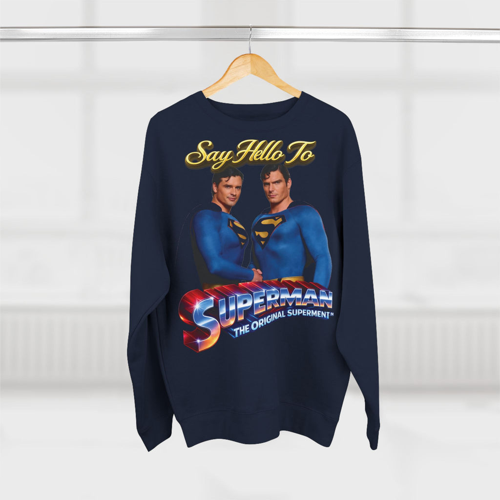 Superman Retro 'Say Hello To' Crewneck Sweatshirt Printify