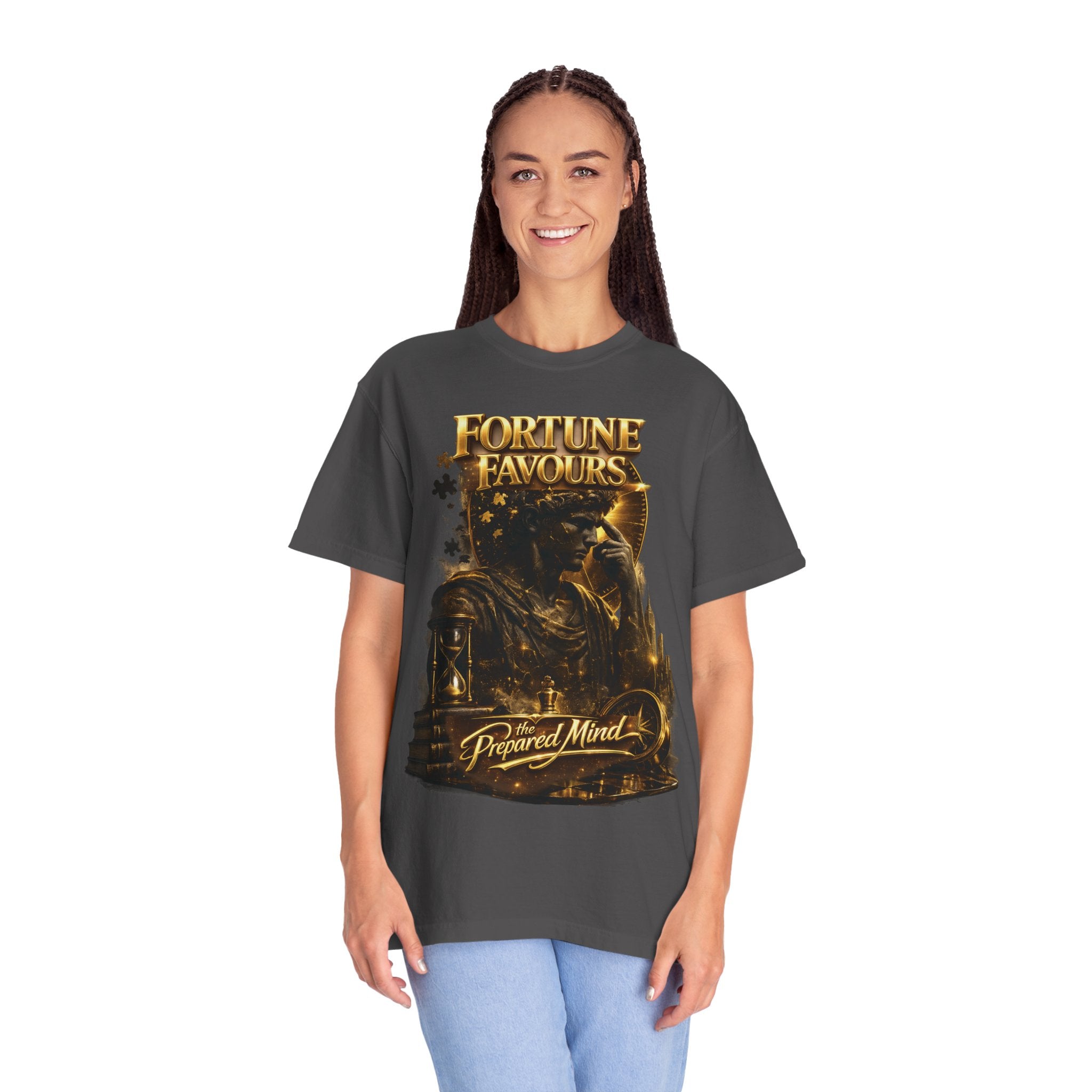Fortune Favours Prepared Mind T-Shirt — Medieval Knight Graphic Tee Printify