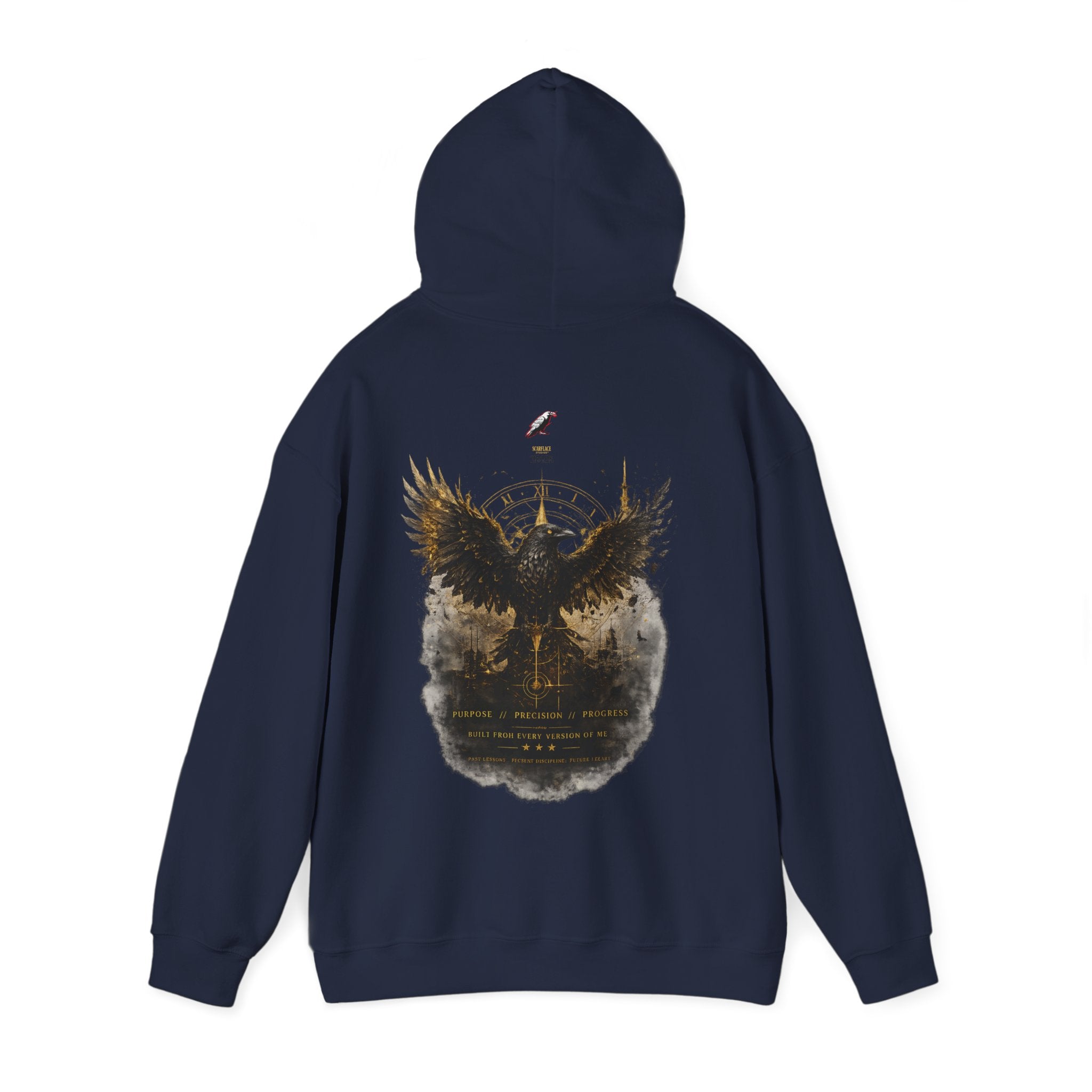 Inspirational Hoodie – “Never Letting Regret Your Past” Motivational City Night Sweatshirt Printify