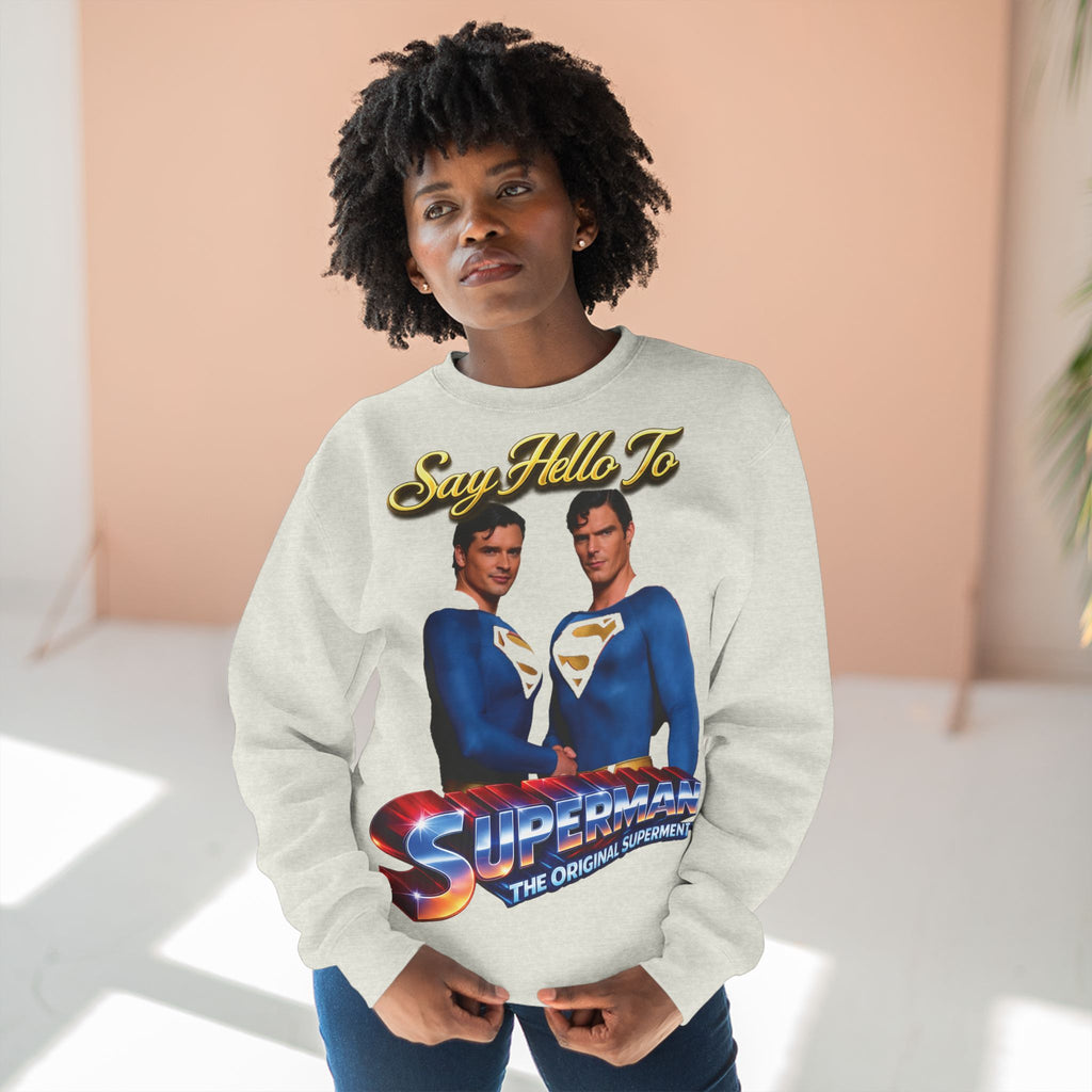 Superman Retro 'Say Hello To' Crewneck Sweatshirt Printify
